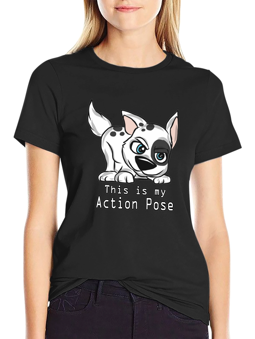 Dalmatian Action Pose Black T-Shirt