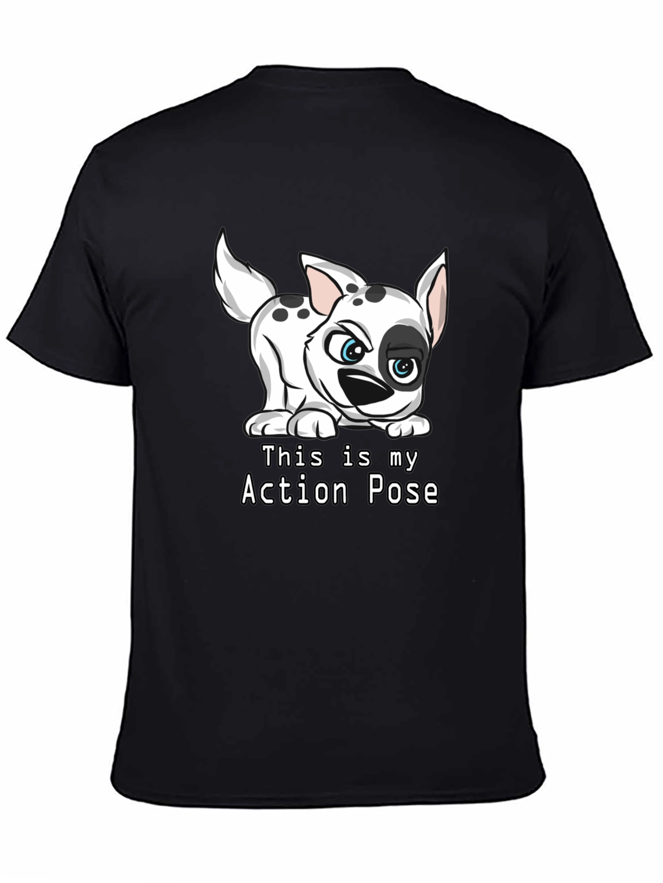 Dalmatian Action Pose Black T-Shirt