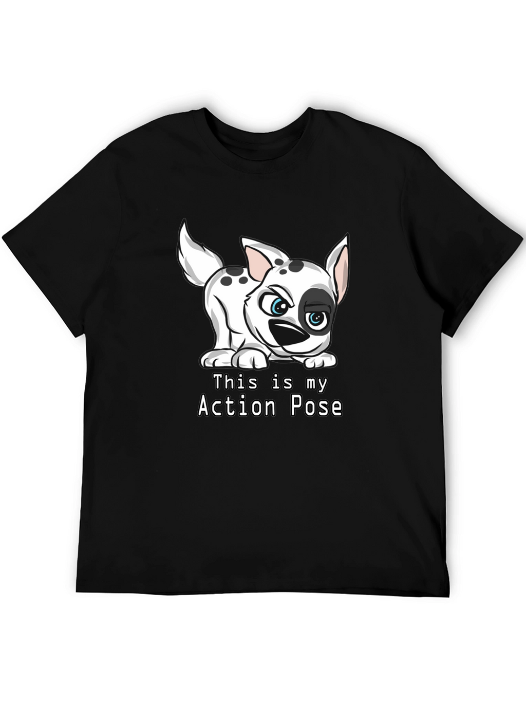 Dalmatian Action Pose Black T-Shirt