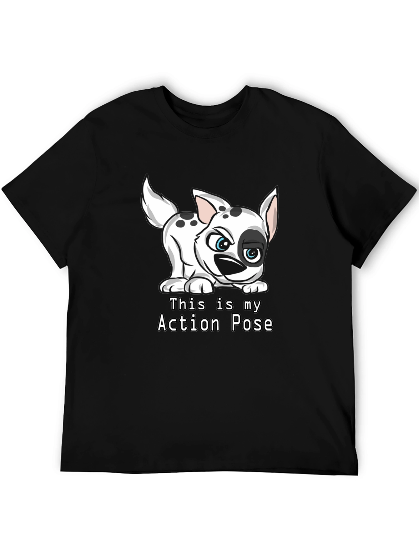 Dalmatian Action Pose Black T-Shirt
