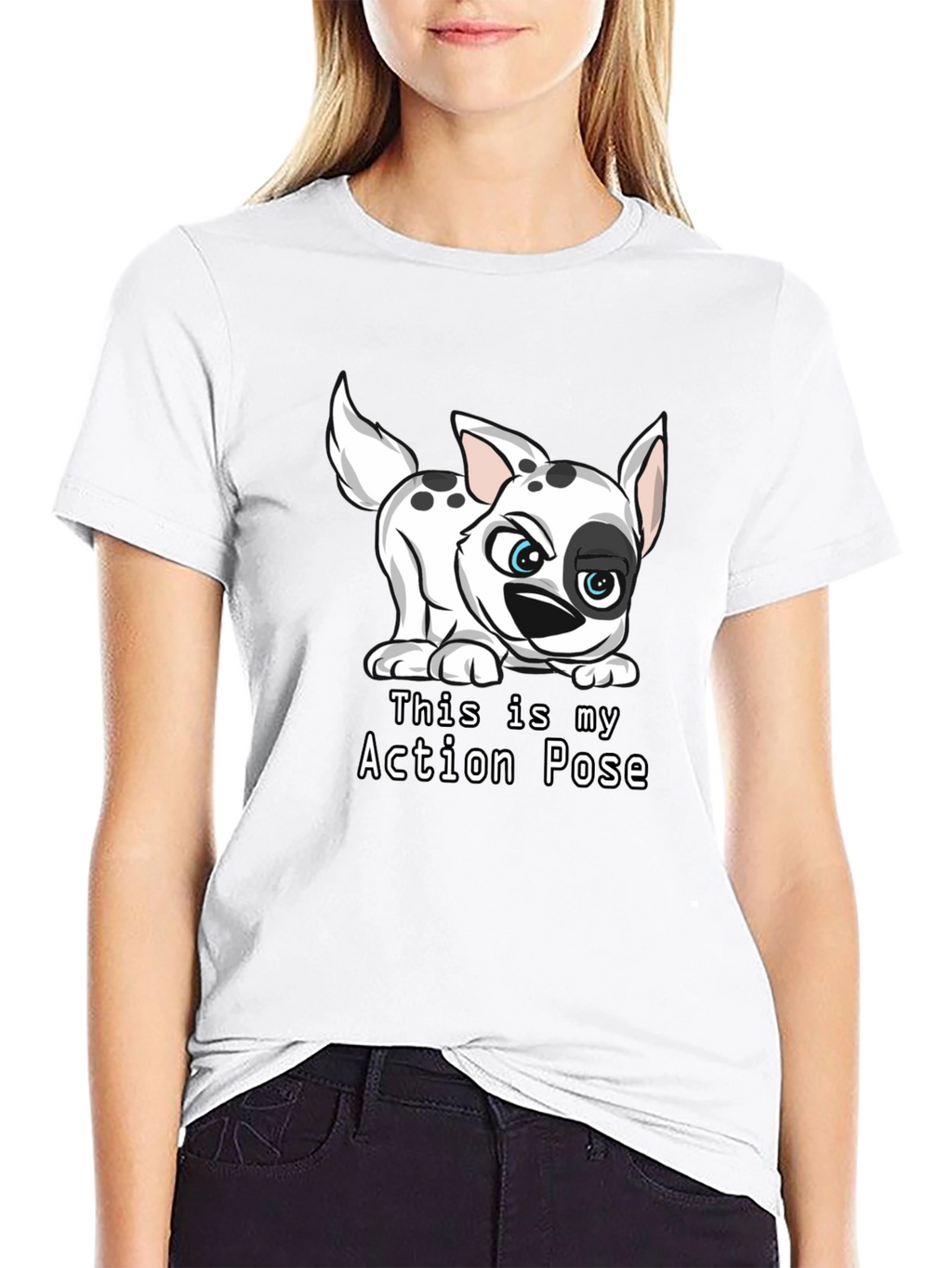 Dalmatian Action Pose Black T-Shirt