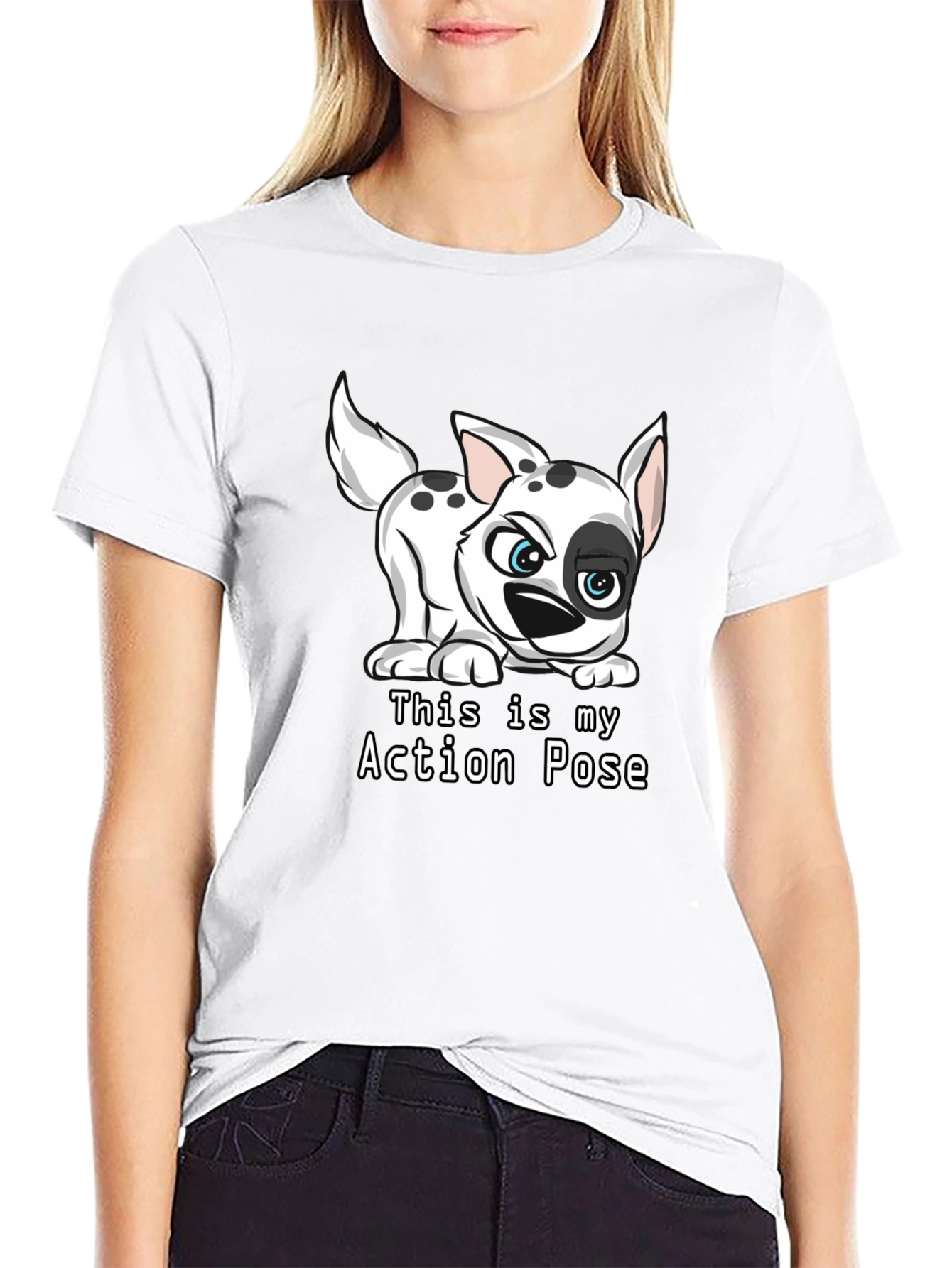 Dalmatian Action Pose Black T-Shirt