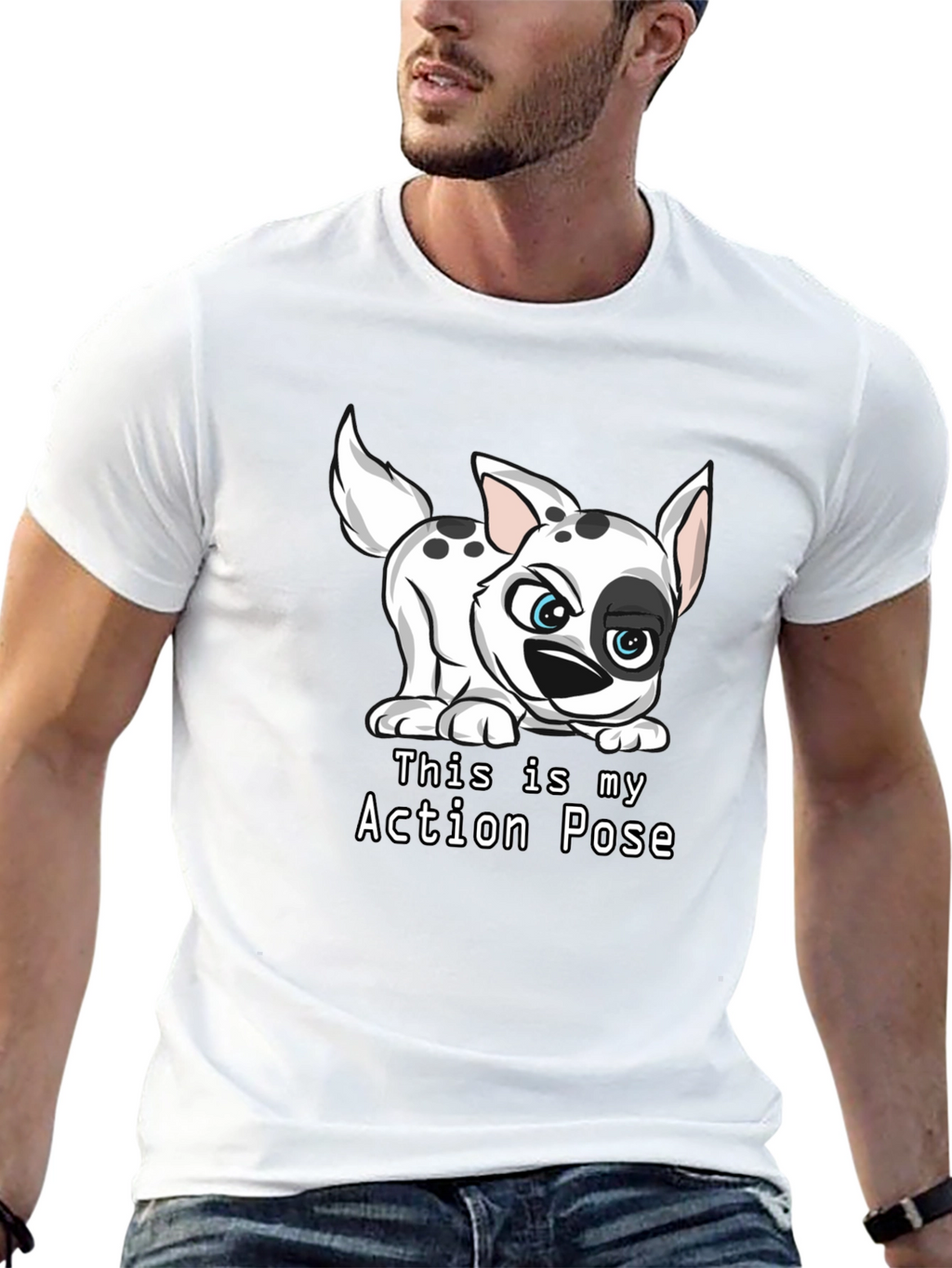 Dalmatian Action Pose Black T-Shirt