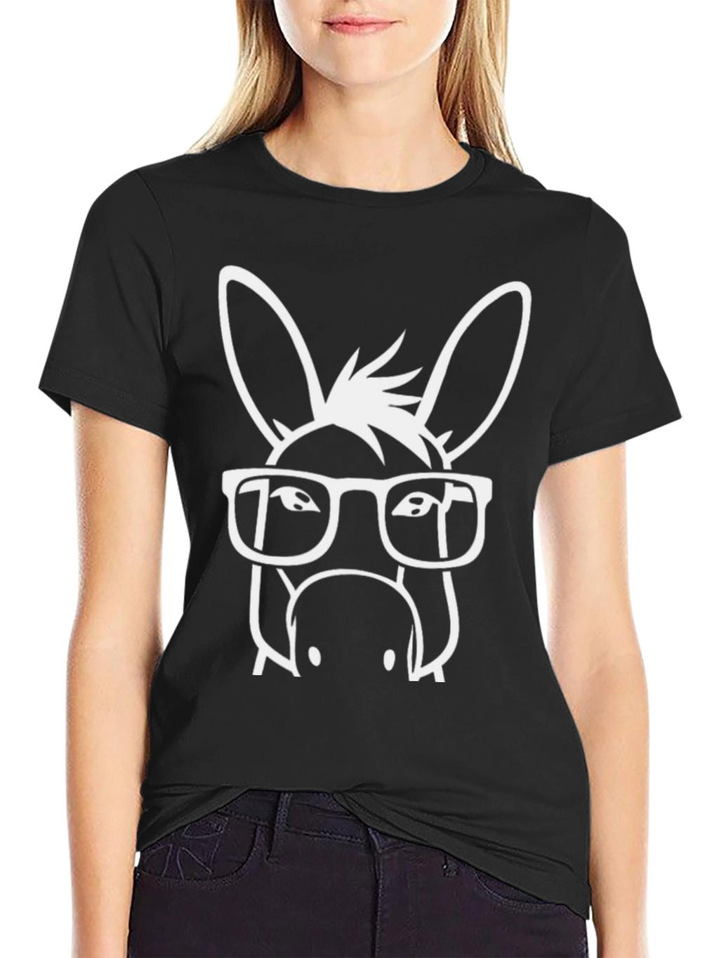 Funny Donkey with Glasses Graphic T-Shirt