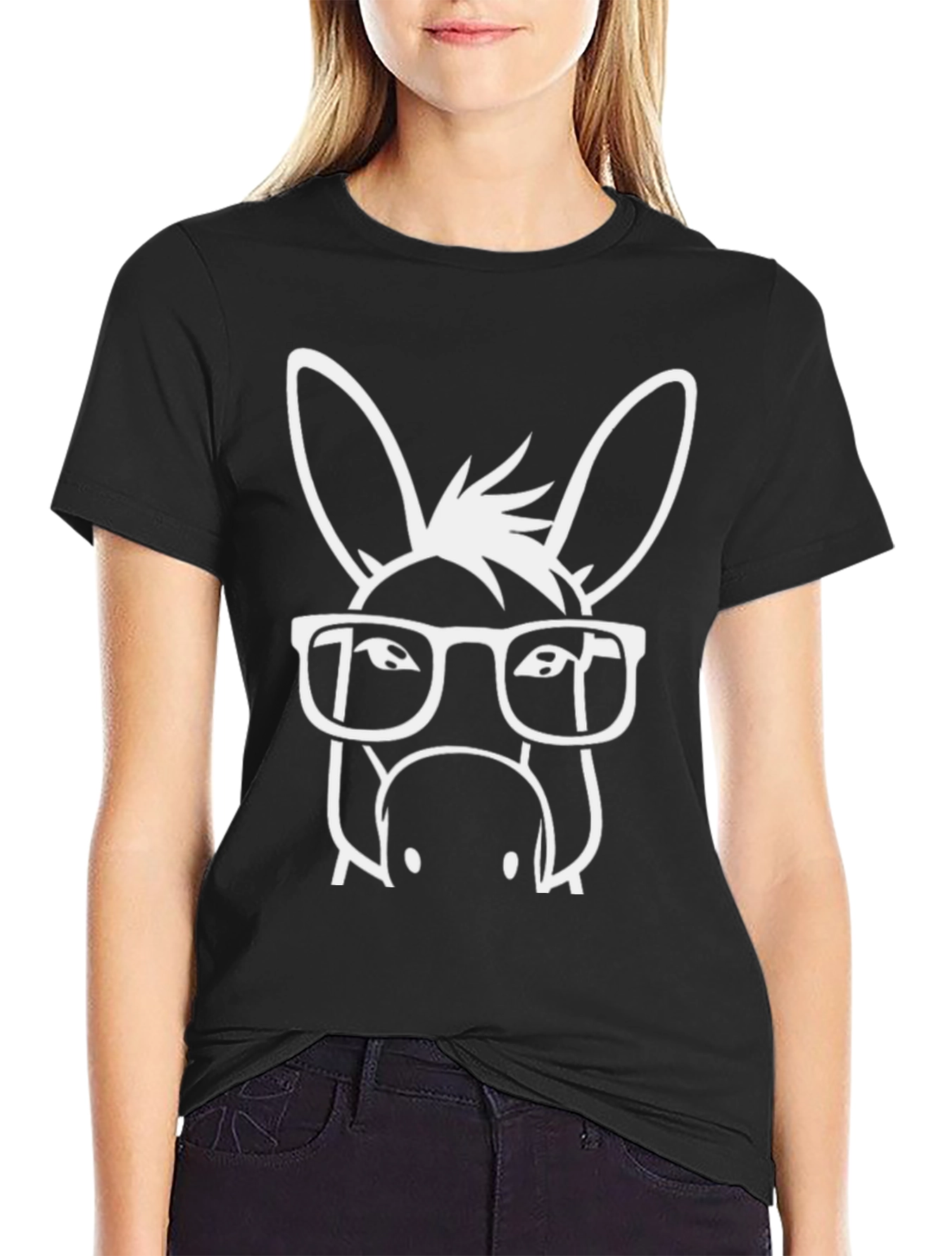 Funny Donkey with Glasses Graphic T-Shirt