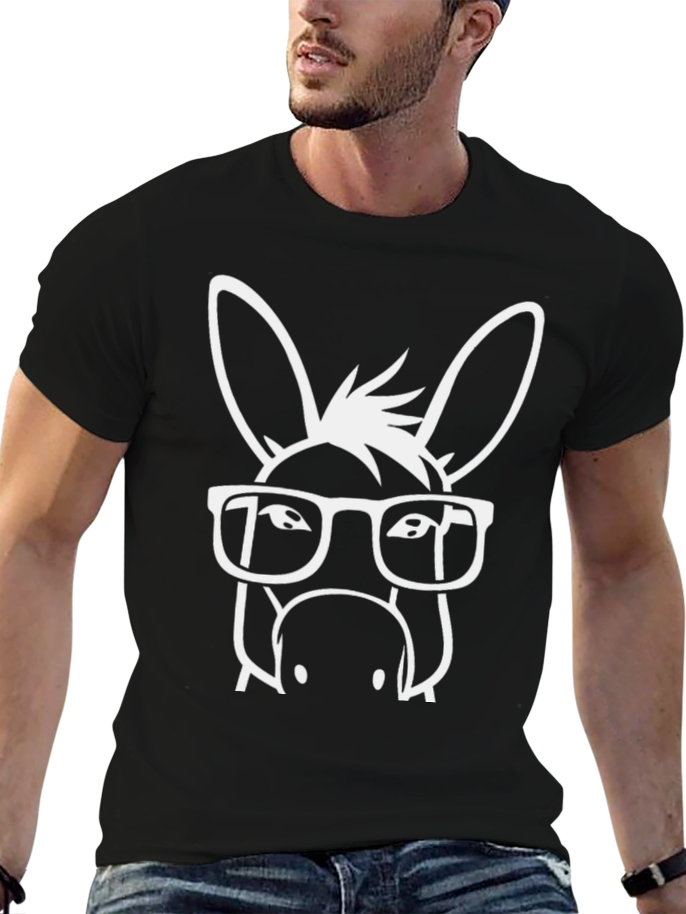 Funny Donkey with Glasses Graphic T-Shirt