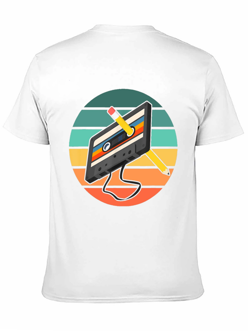 Retro Cassette Tape & Pencil Graphic Tee