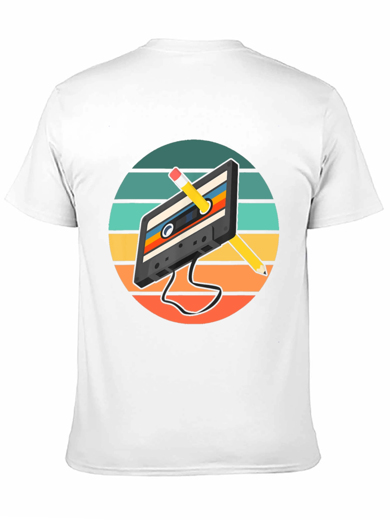Retro Cassette Tape & Pencil Graphic Tee