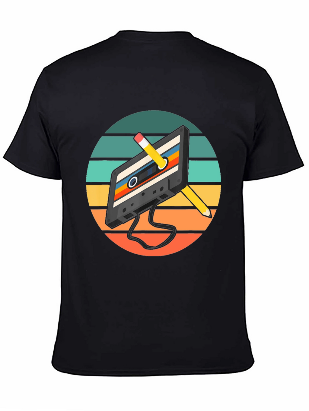 Retro Cassette Tape & Pencil Graphic Tee