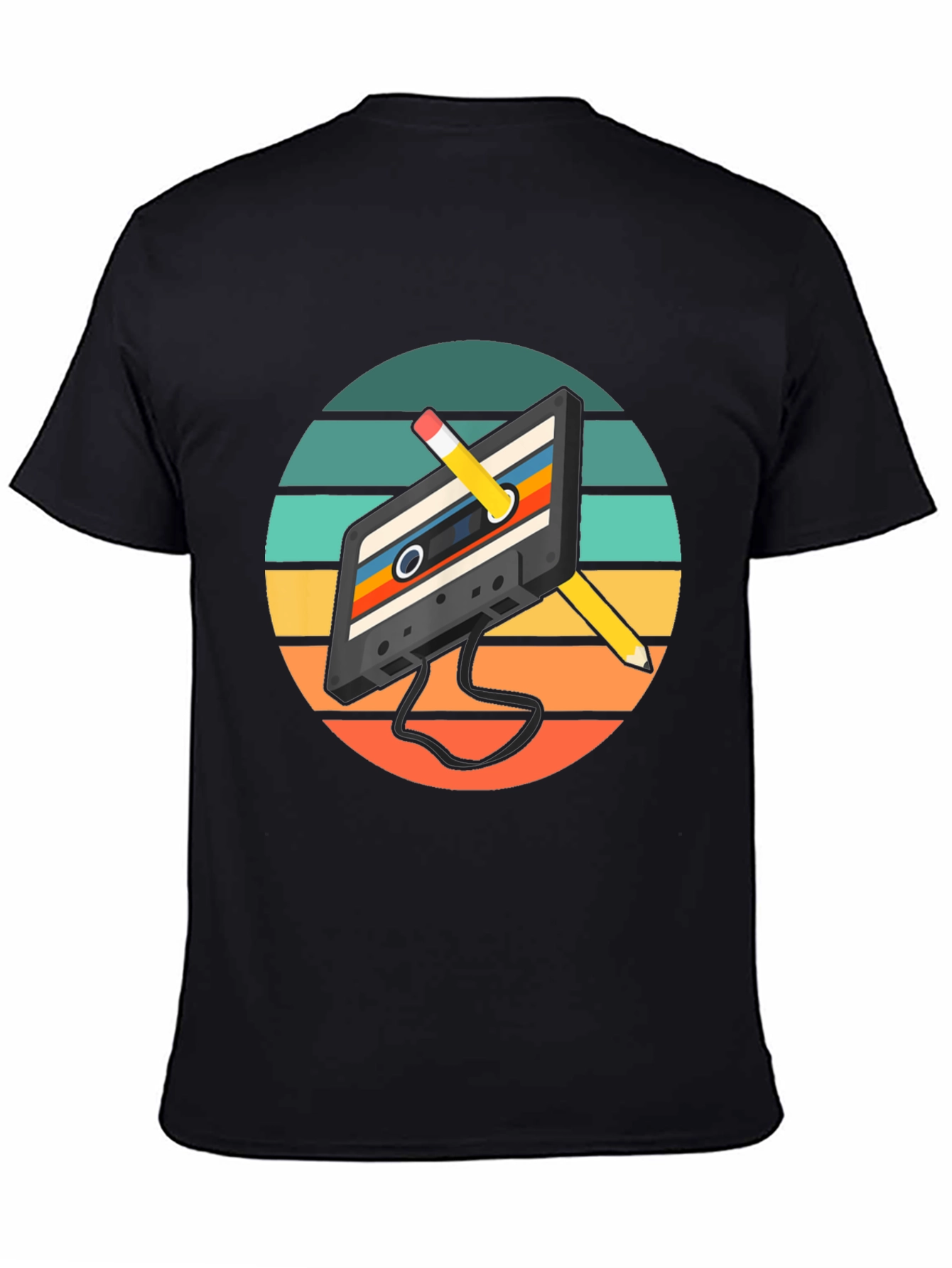 Retro Cassette Tape & Pencil Graphic Tee