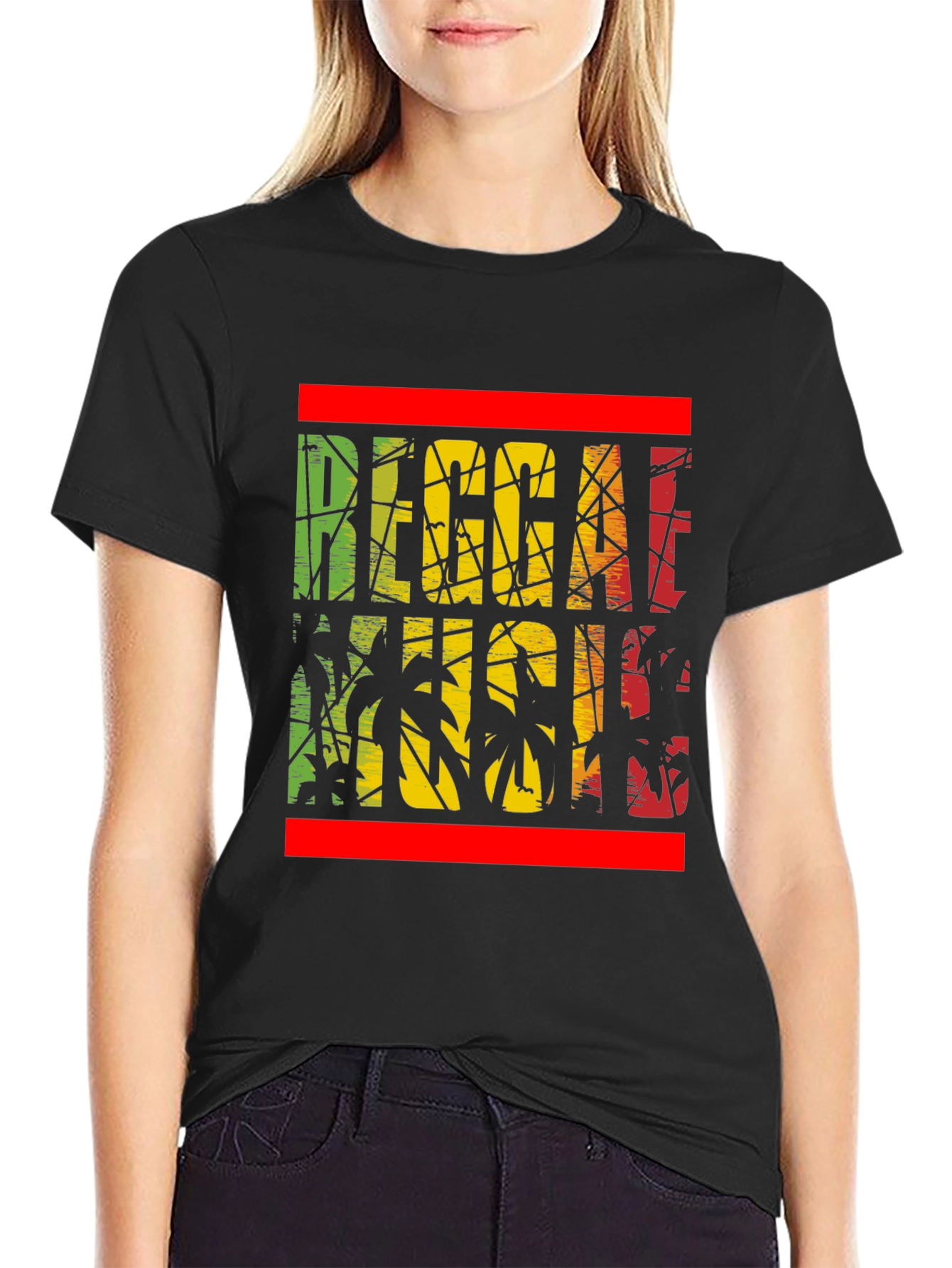 Reggae Music Palm Tree Graphic T-Shirt
