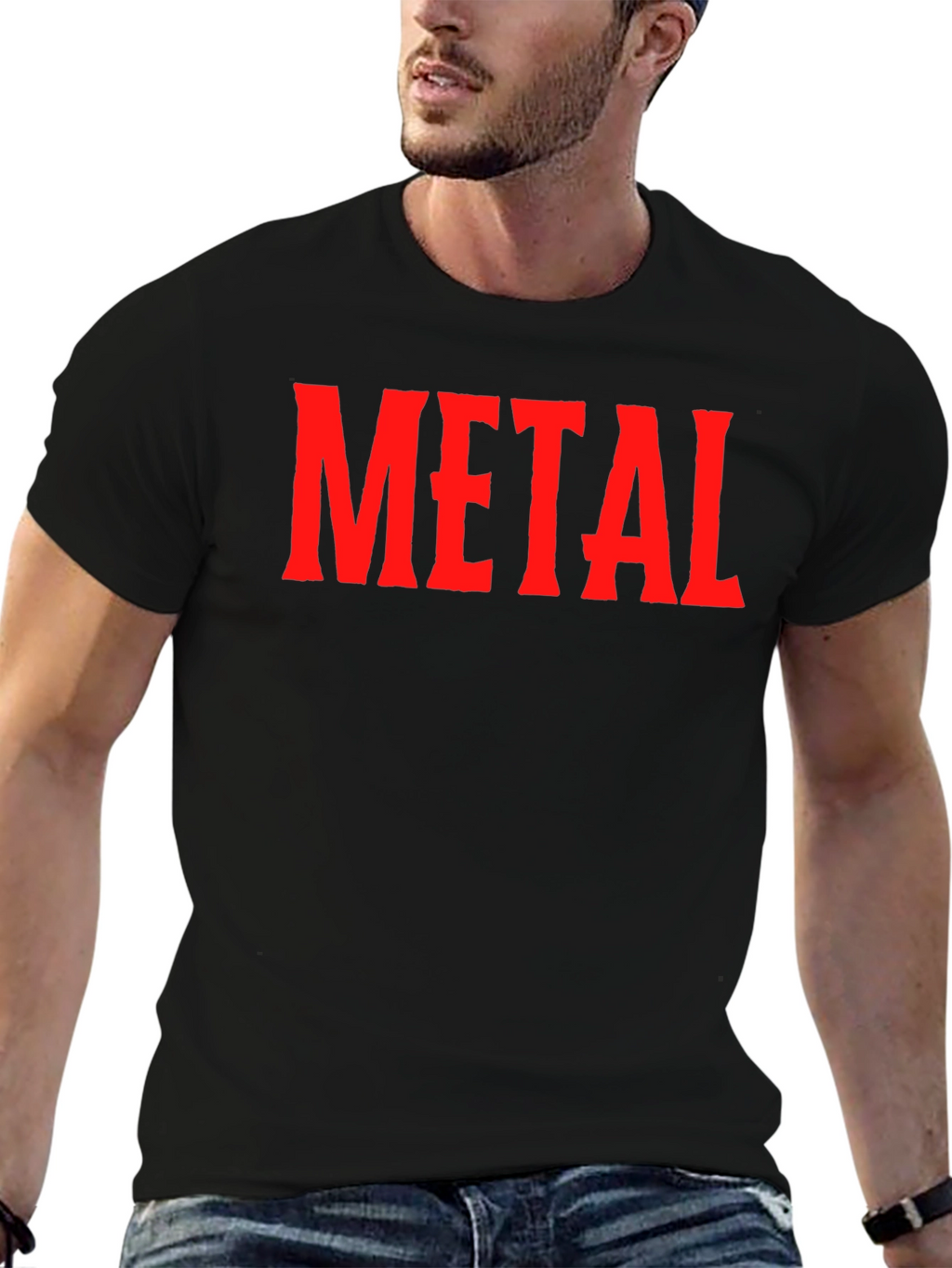 Metal Band Fan T-Shirt - Red Text Design
