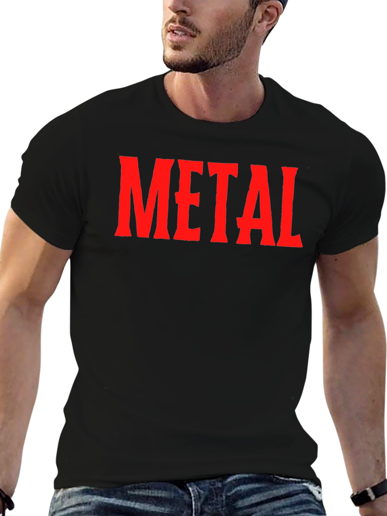 Metal Band Fan T-Shirt - Red Text Design