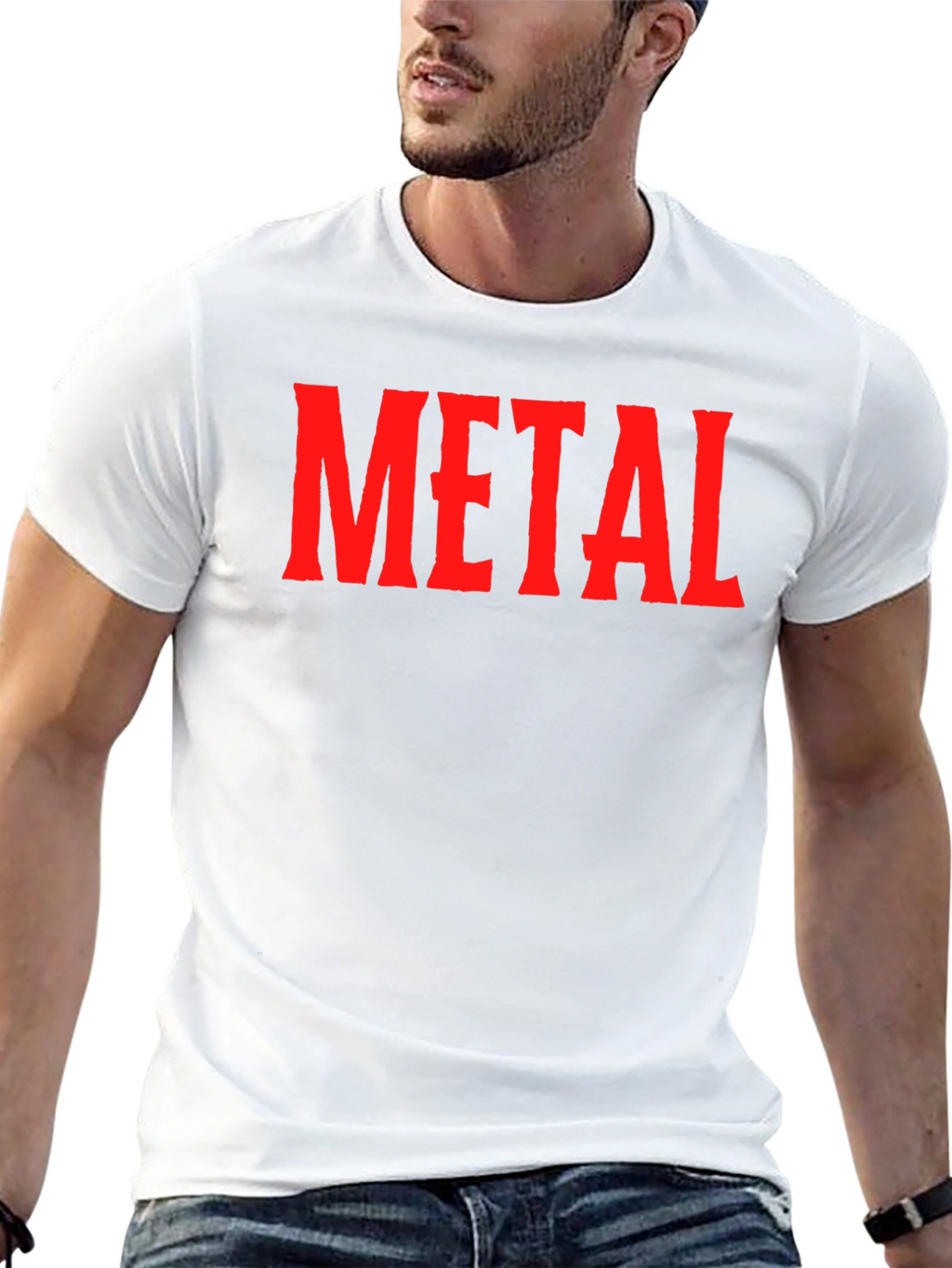 Metal Band Fan T-Shirt - Red Text Design