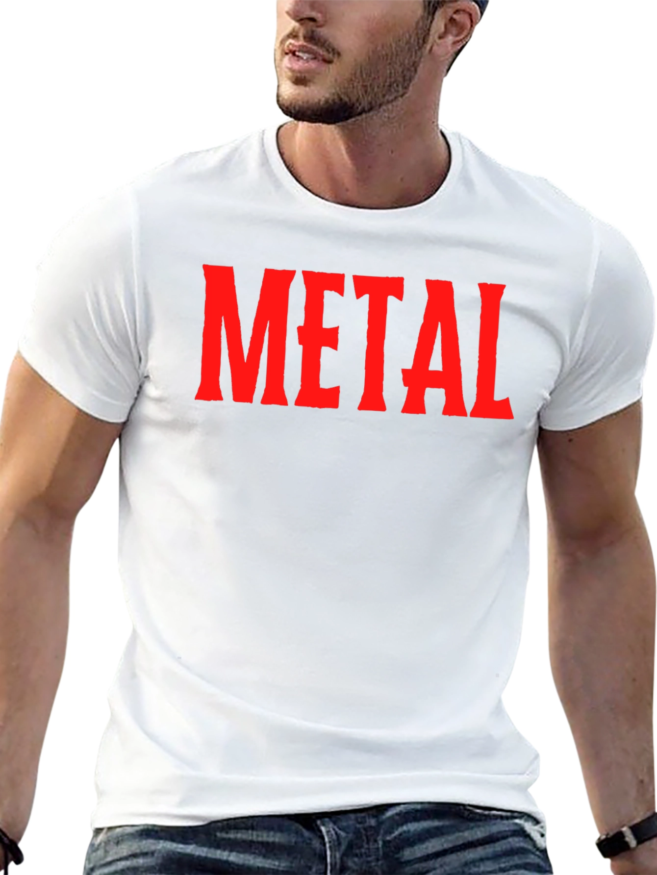 Metal Band Fan T-Shirt - Red Text Design
