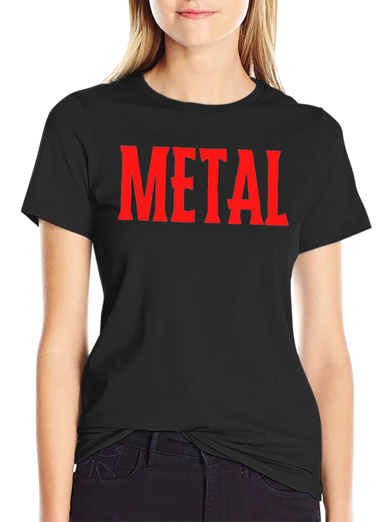 Metal Band Fan T-Shirt - Red Text Design