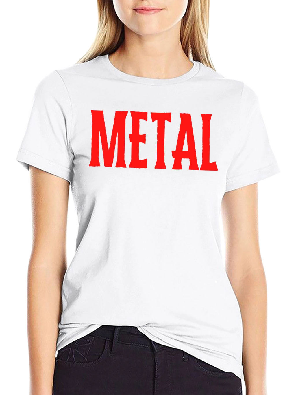 Metal Band Fan T-Shirt - Red Text Design