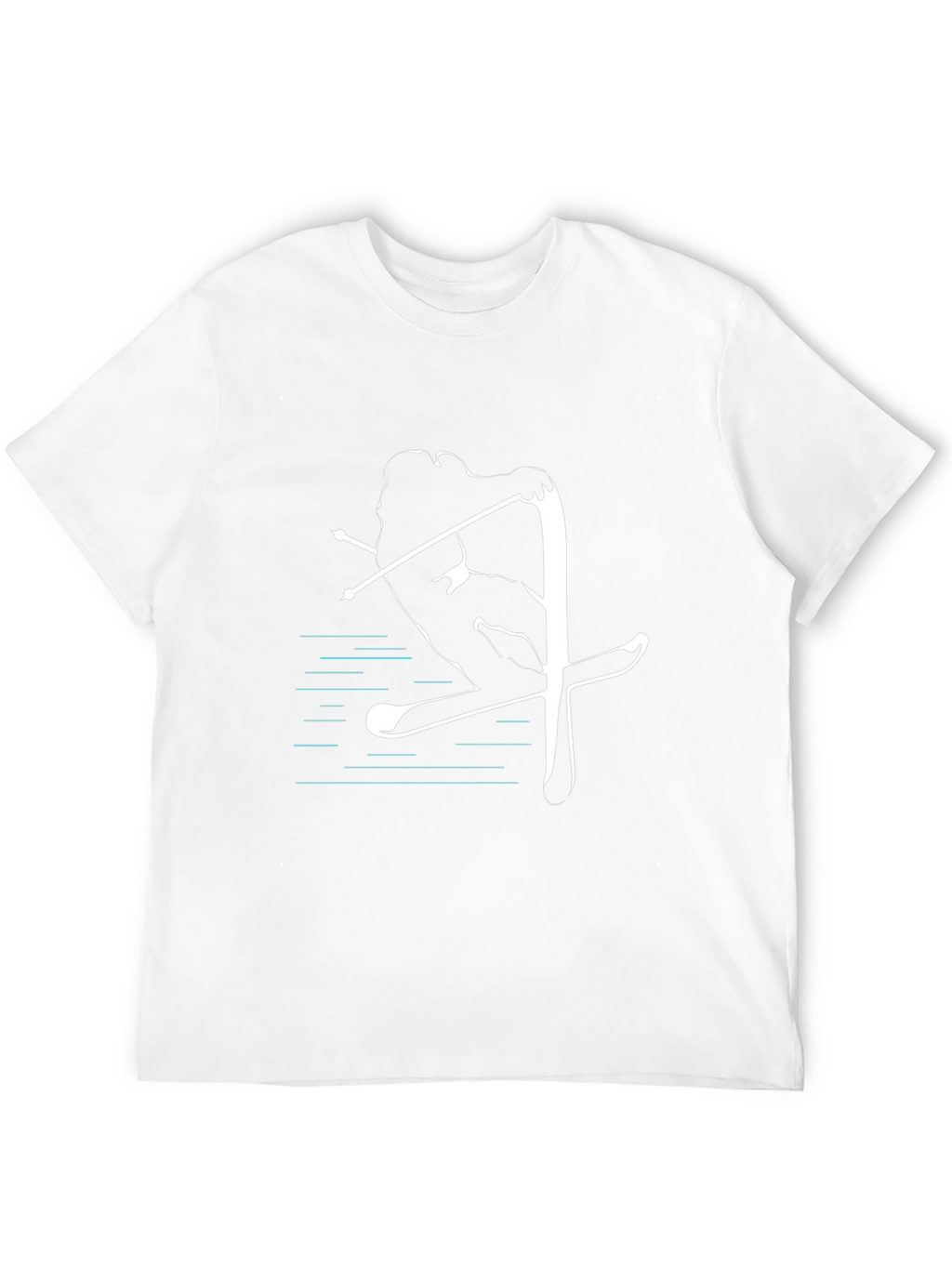 Black Skiing Graphic T-Shirt - Cool Sporty Design
