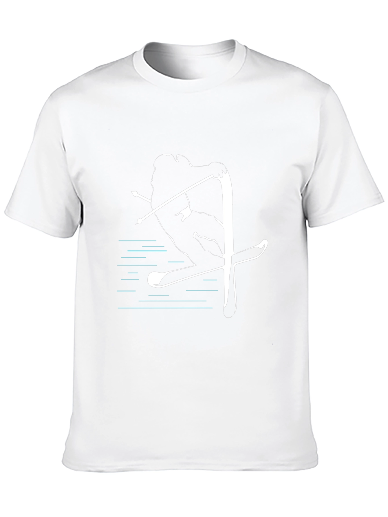 Black Skiing Graphic T-Shirt - Cool Sporty Design