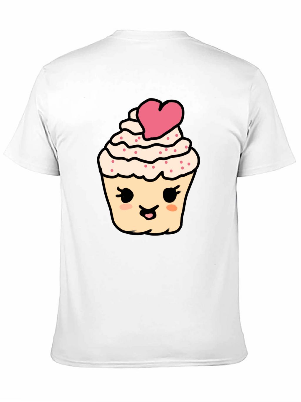Cute Cupcake Graphic Tee - Black Cotton Comfort