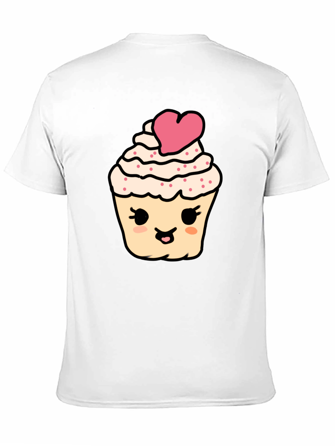 Cute Cupcake Graphic Tee - Black Cotton Comfort