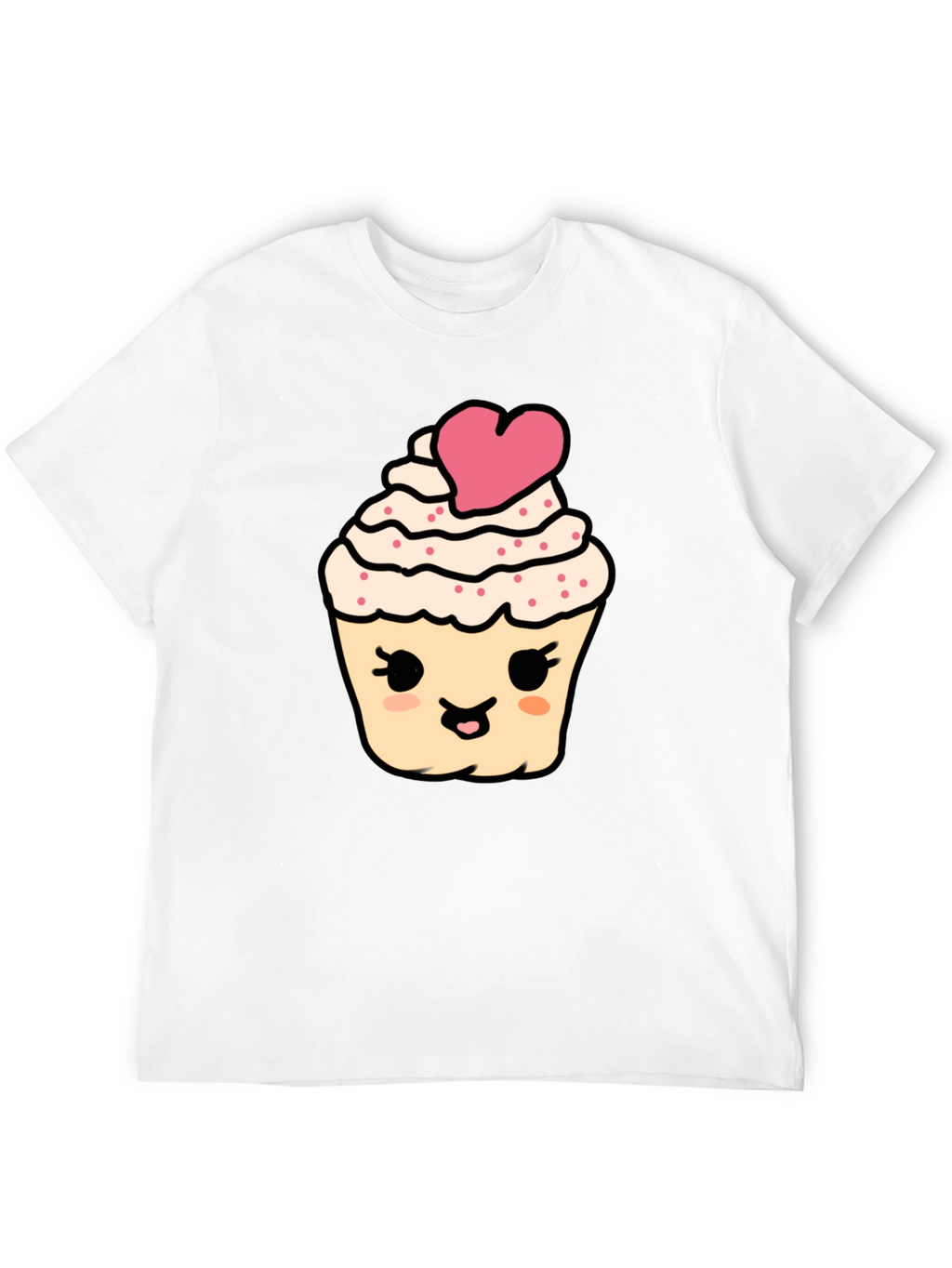 Cute Cupcake Graphic Tee - Black Cotton Comfort
