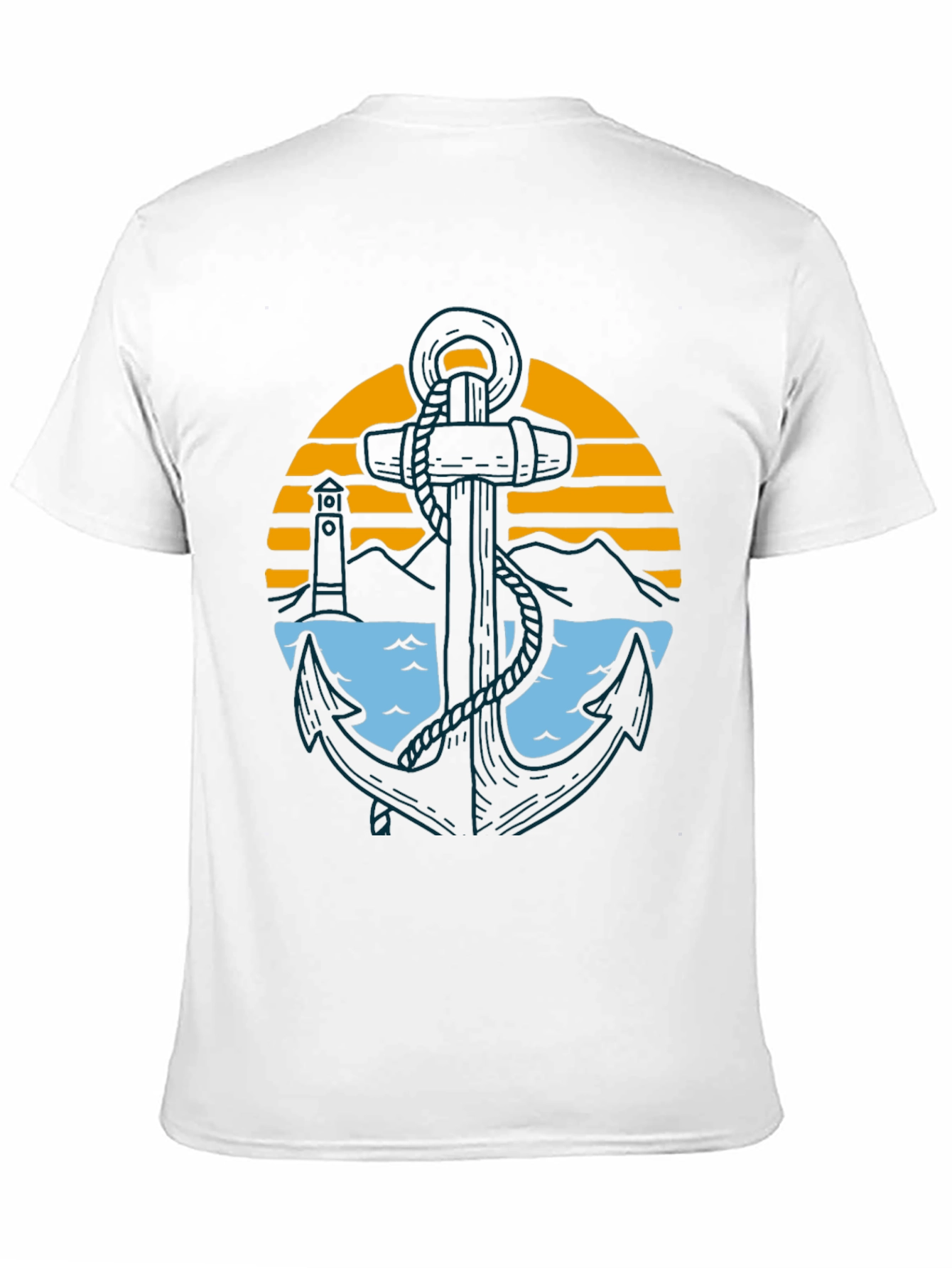 Nautical Anchor Graphic Tee - Black Cotton Blend