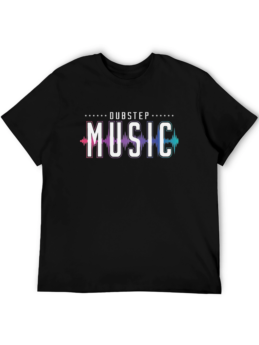 Dubstep Music Graphic Print Black T-Shirt