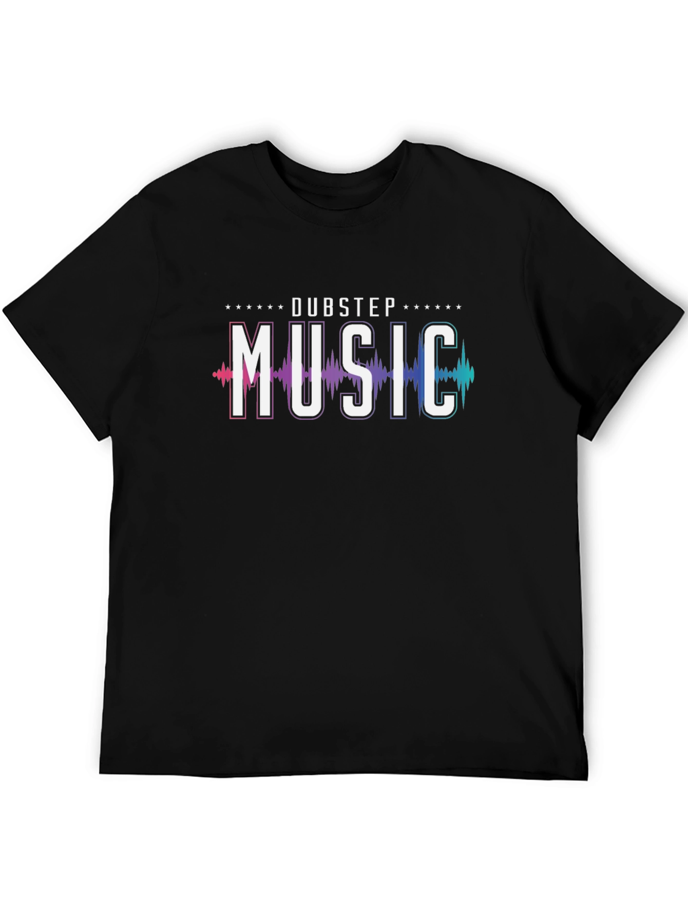 Dubstep Music Graphic Print Black T-Shirt