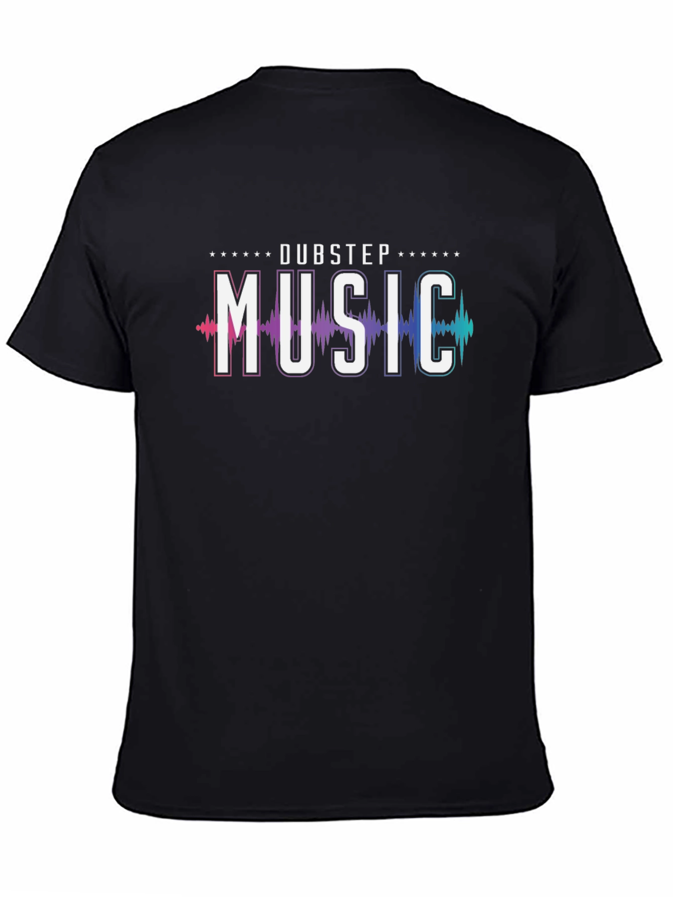 Dubstep Music Graphic Print Black T-Shirt