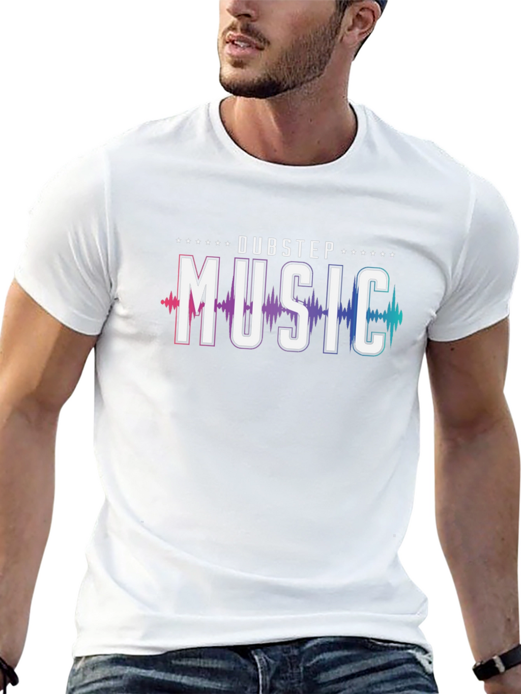 Dubstep Music Graphic Print Black T-Shirt
