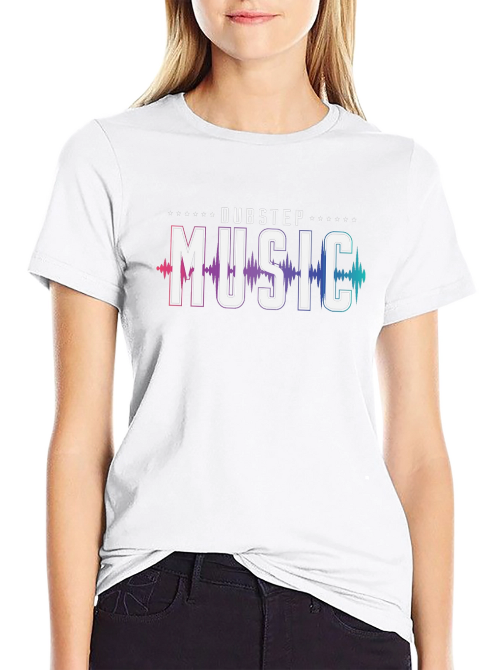 Dubstep Music Graphic Print Black T-Shirt