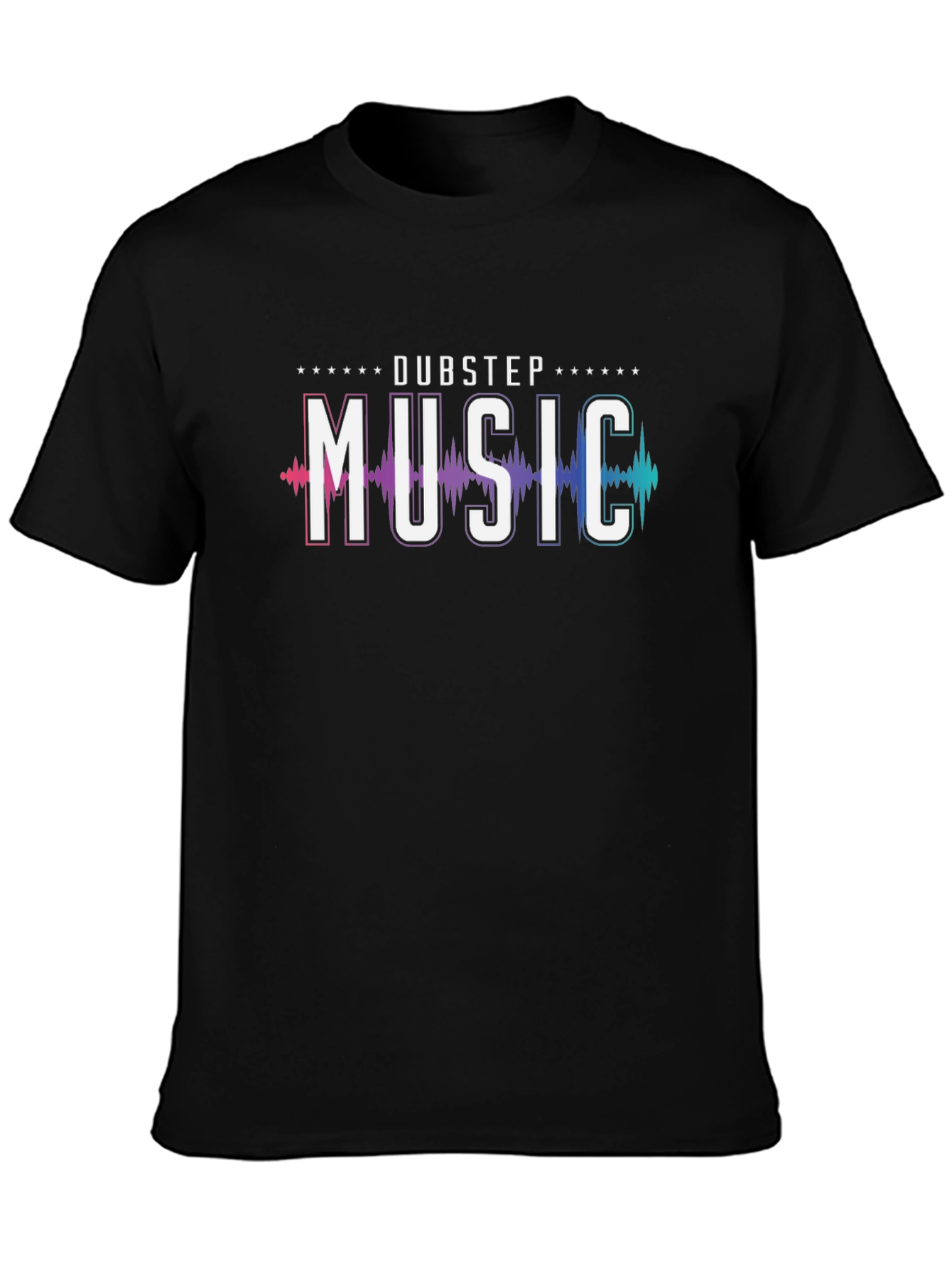 Dubstep Music Graphic Print Black T-Shirt