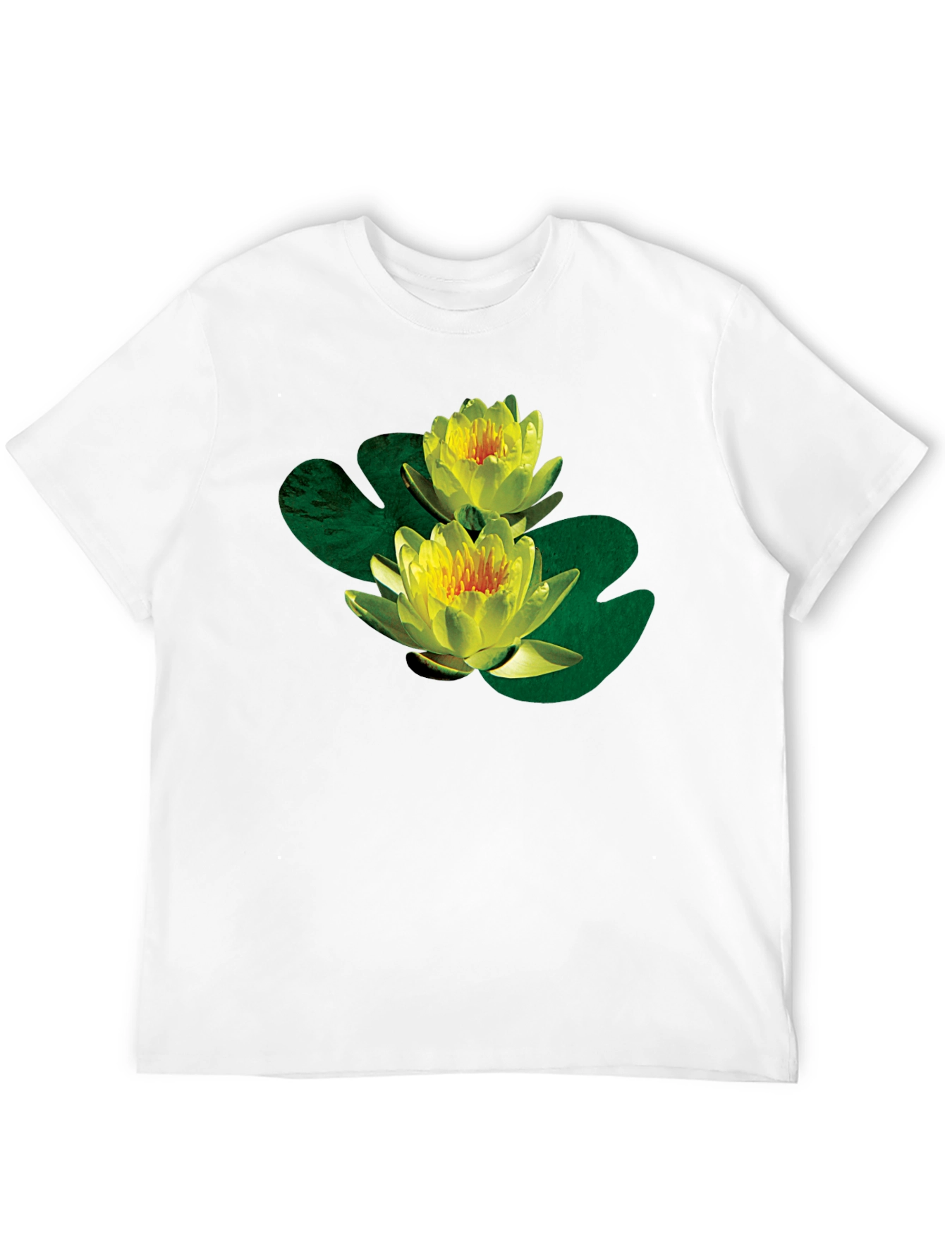 Water Lily Graphic Black T-Shirt