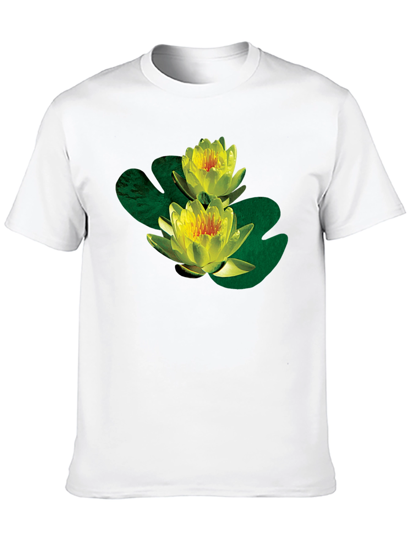Water Lily Graphic Black T-Shirt