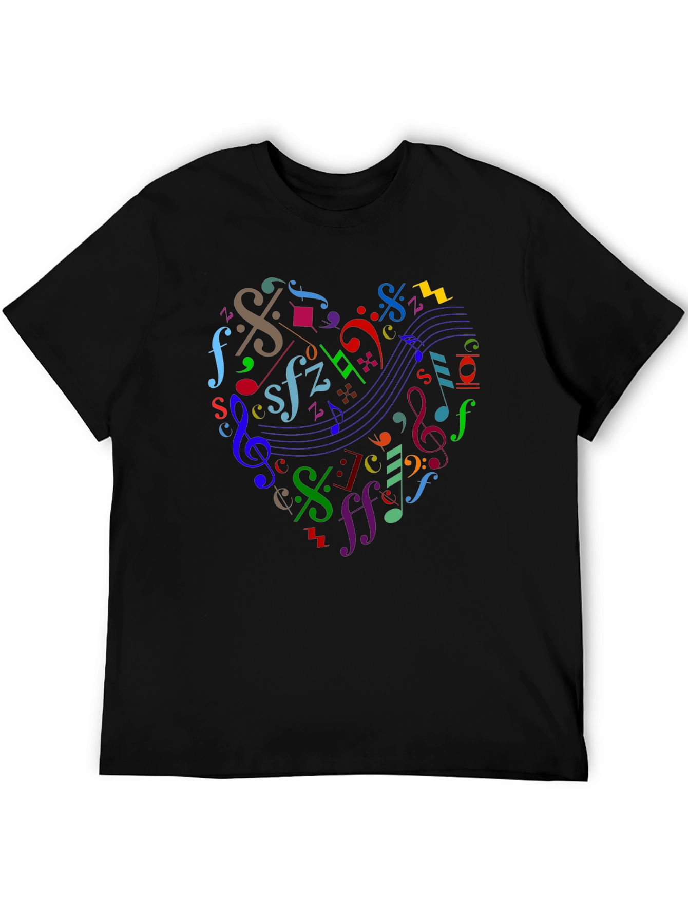 Musical Heart Black T-Shirt