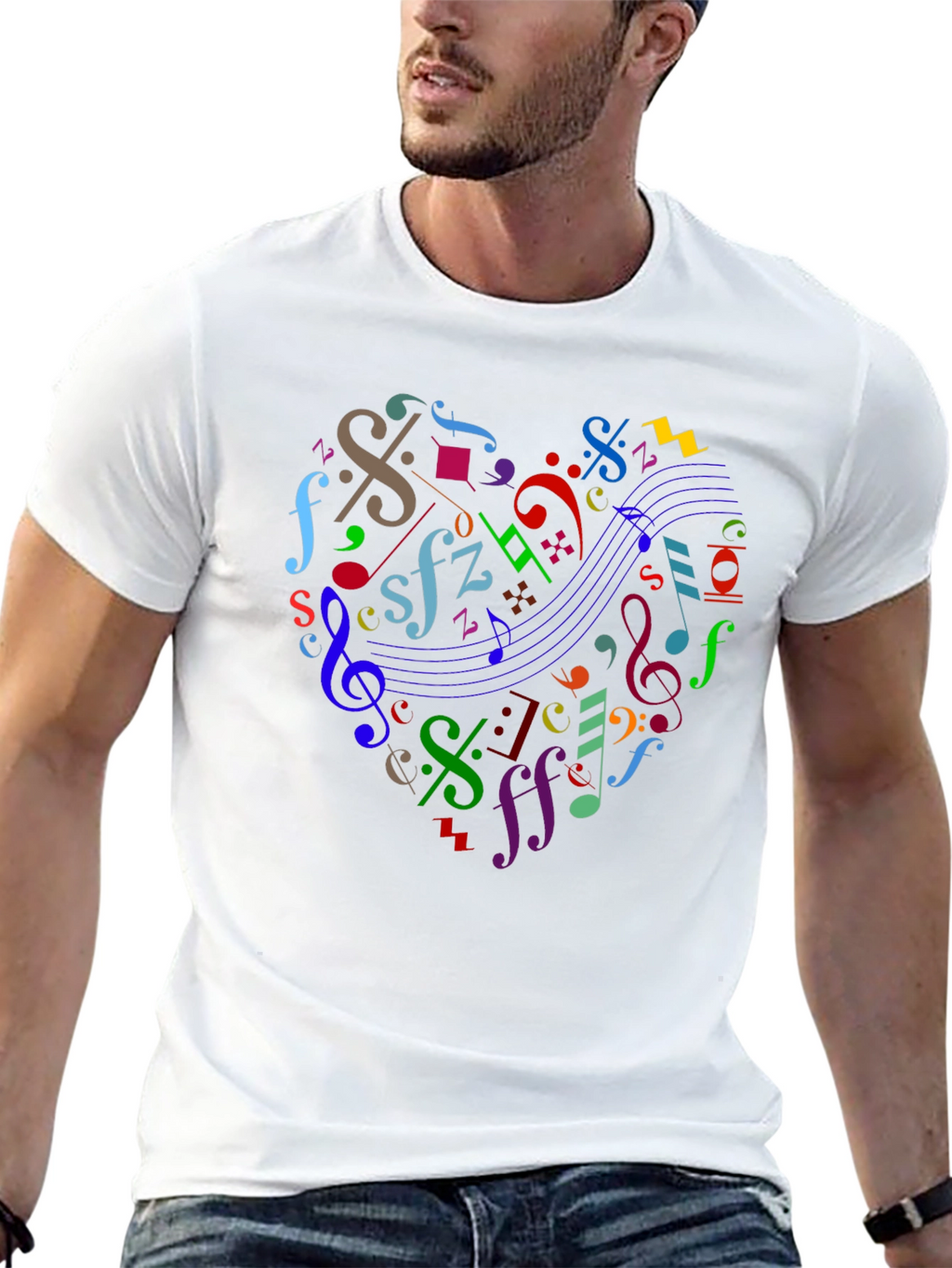 Musical Heart Black T-Shirt