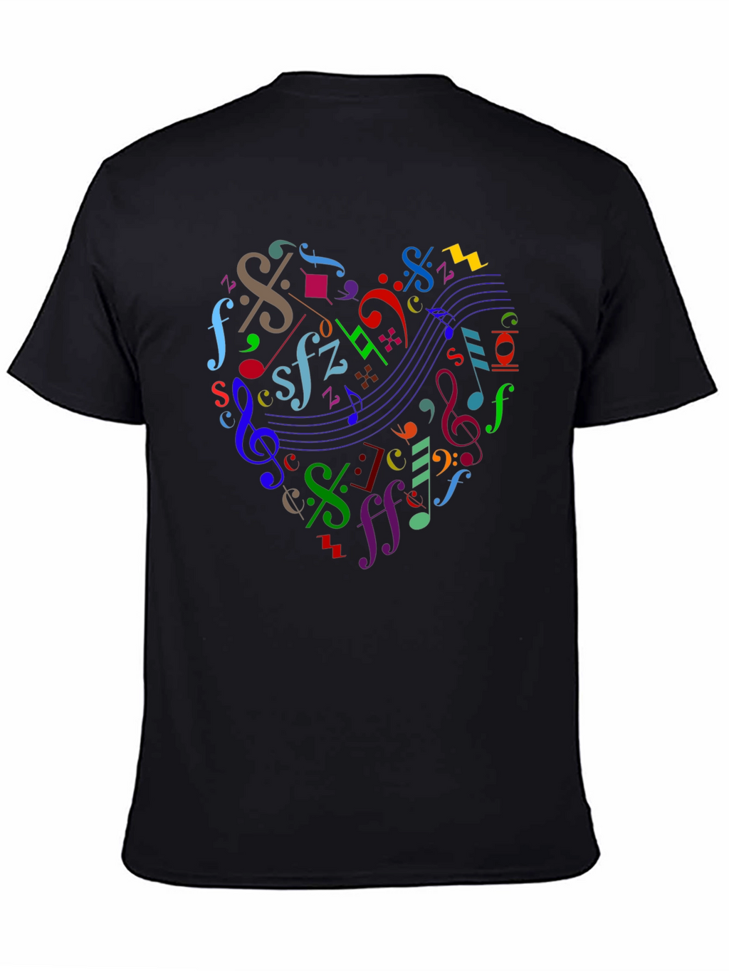 Musical Heart Black T-Shirt