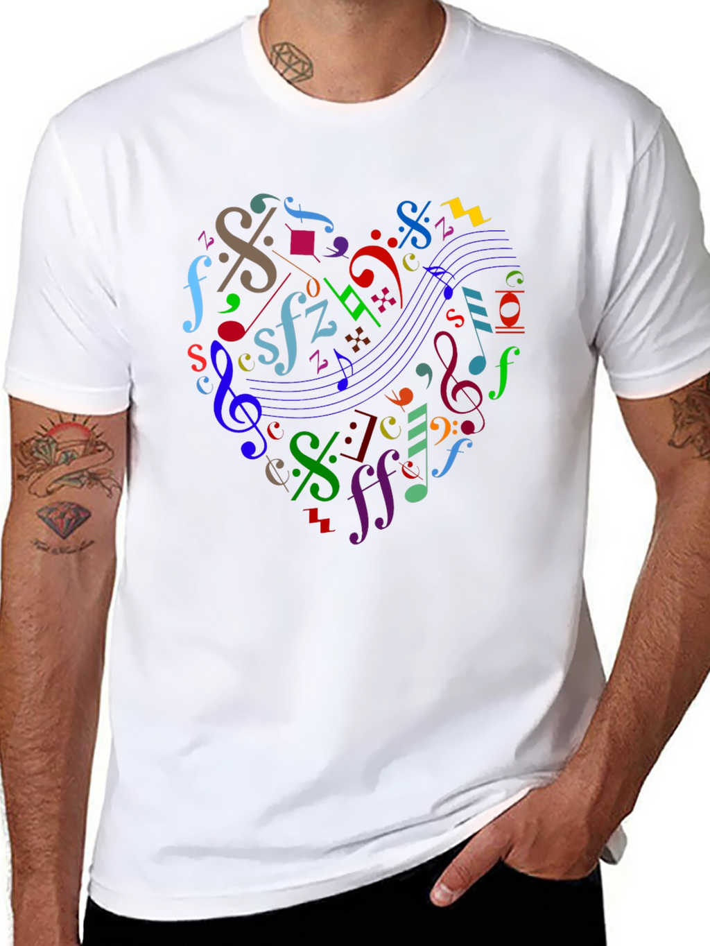Musical Heart Black T-Shirt