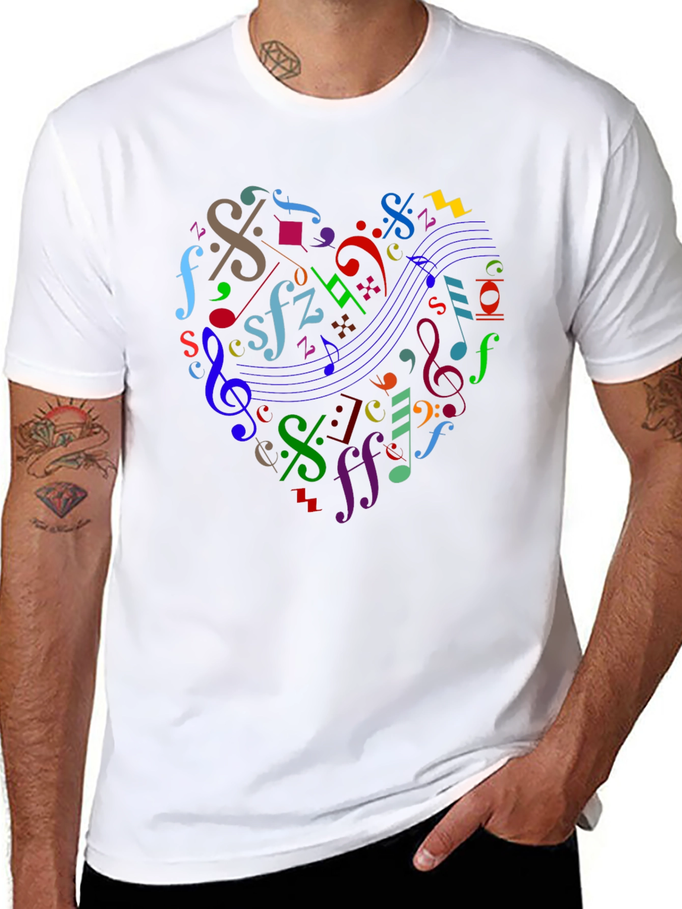 Musical Heart Black T-Shirt