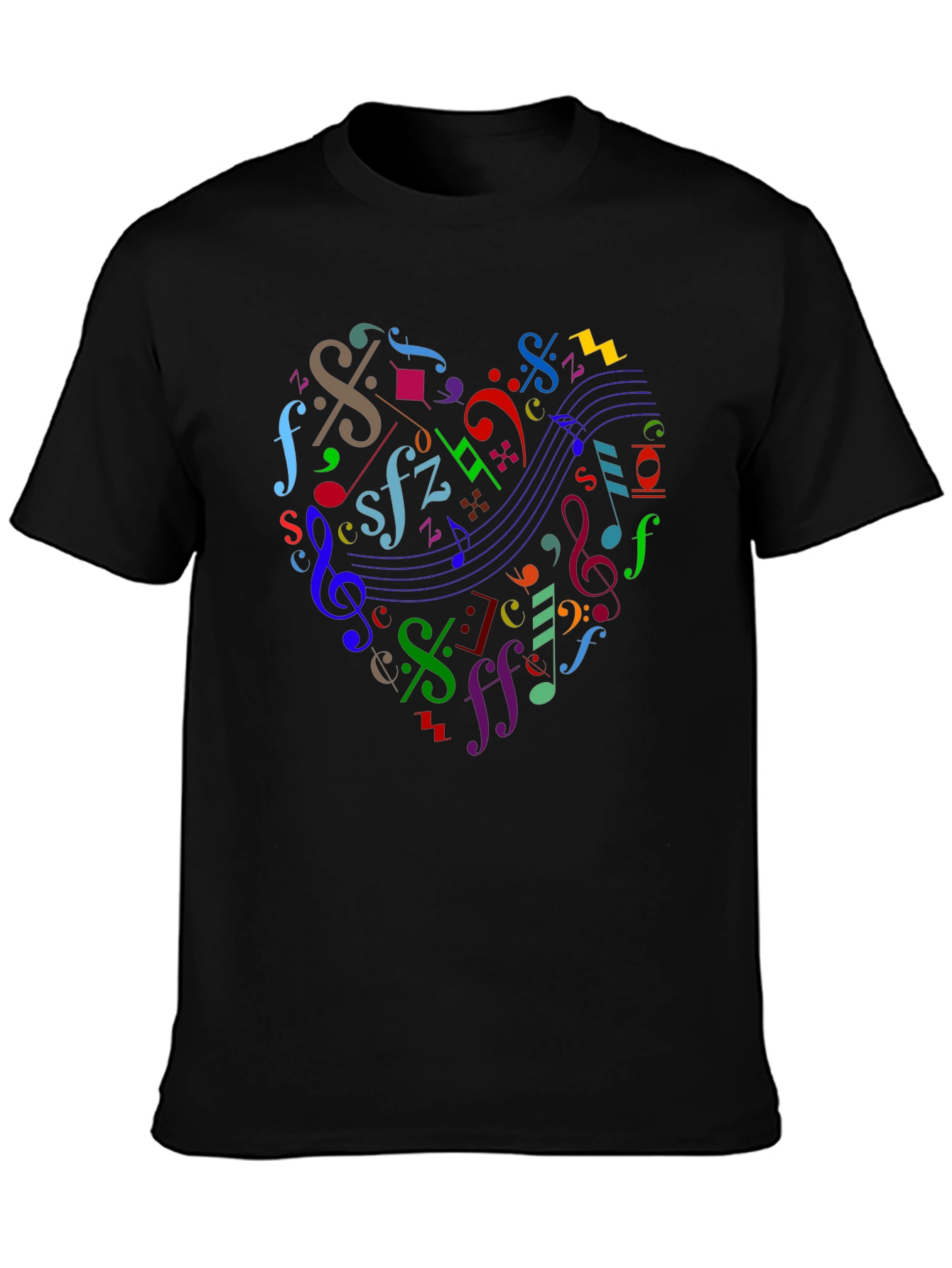 Musical Heart Black T-Shirt