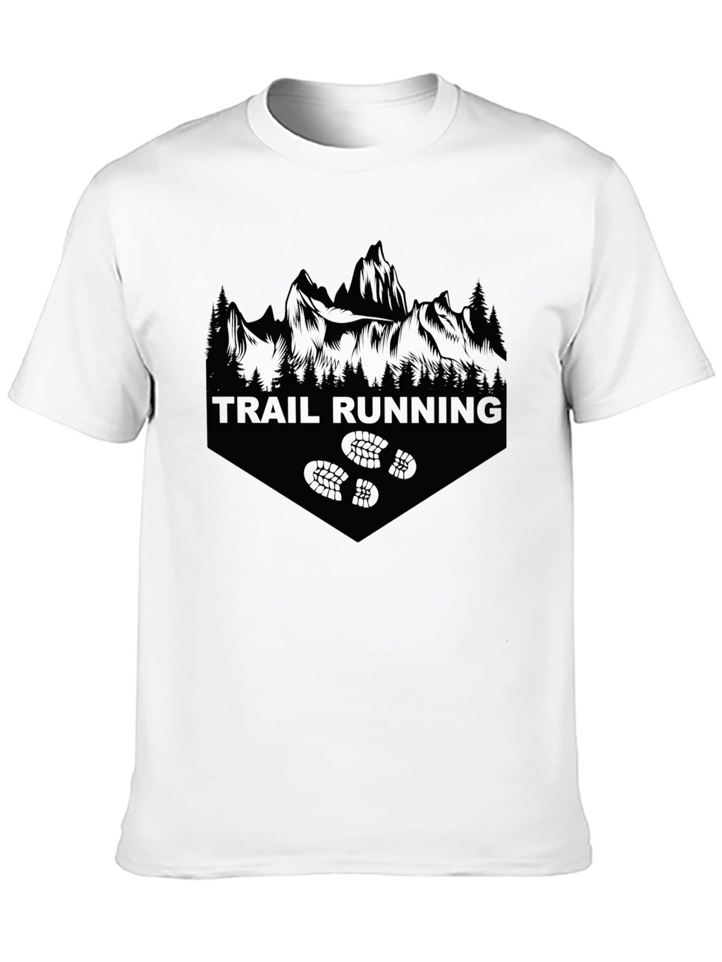 Trail Running Black T-Shirt | Mountain Graphic Tee