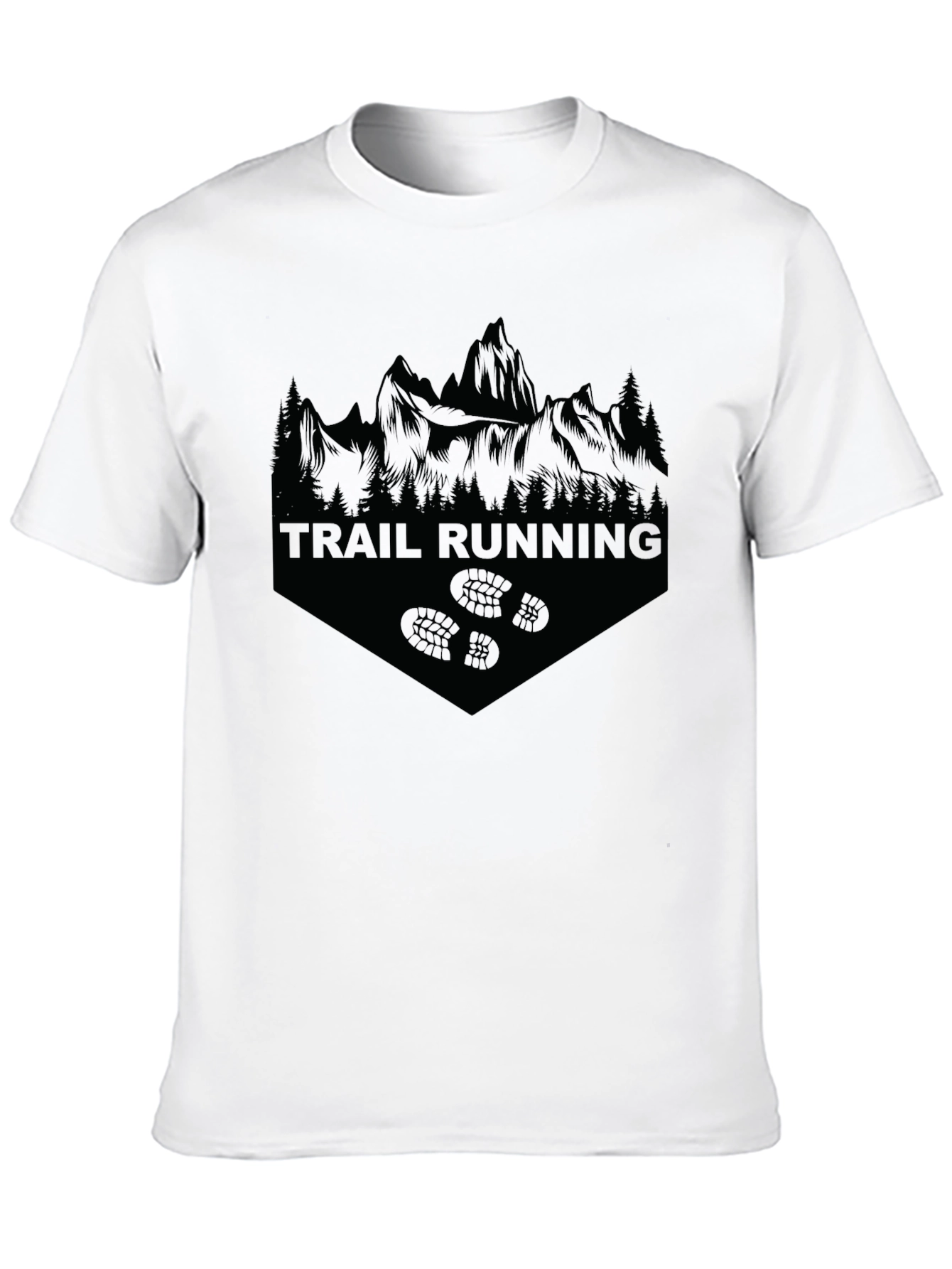 Trail Running Black T-Shirt | Mountain Graphic Tee