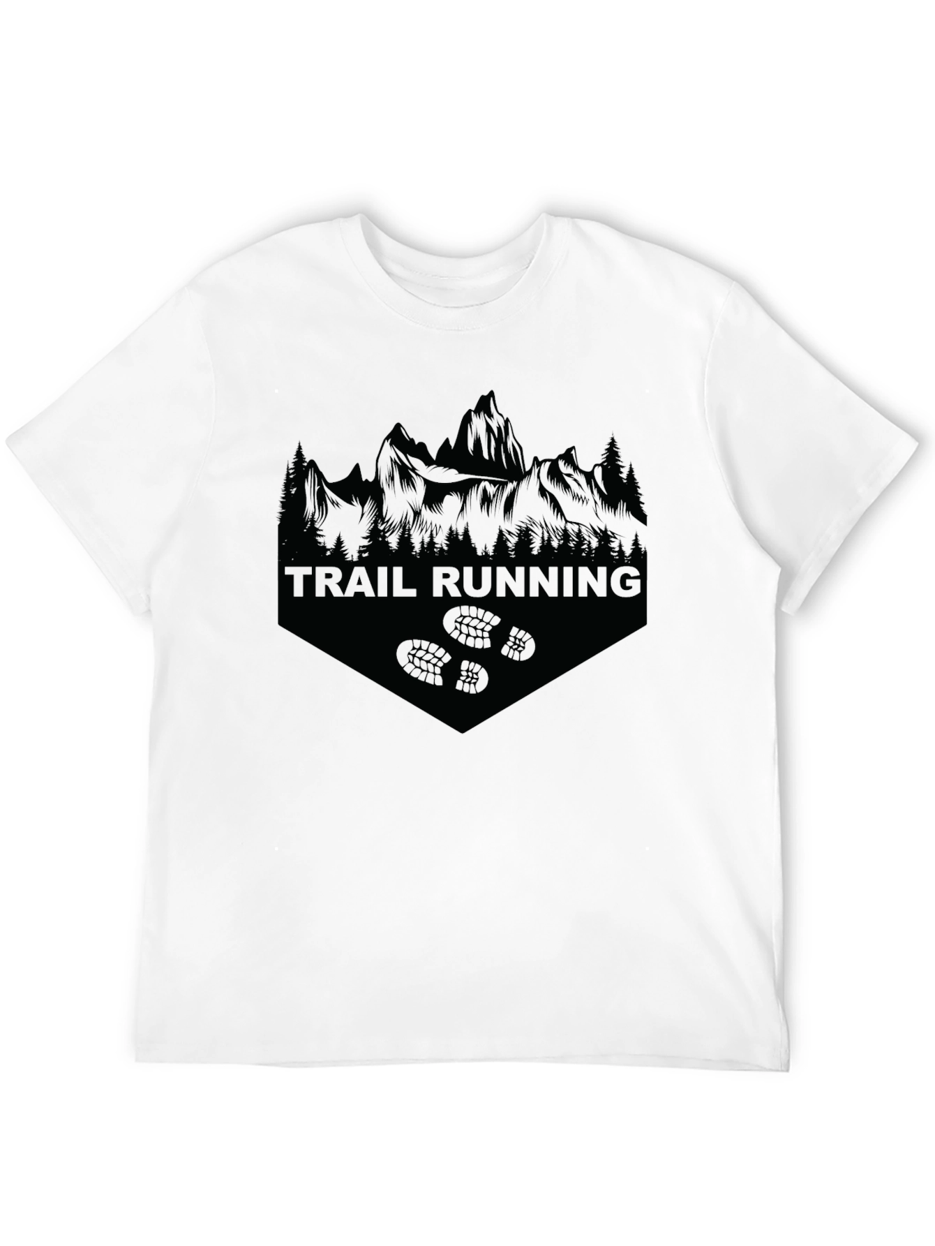 Trail Running Black T-Shirt | Mountain Graphic Tee