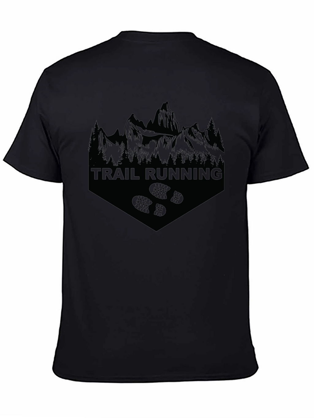 Trail Running Black T-Shirt | Mountain Graphic Tee