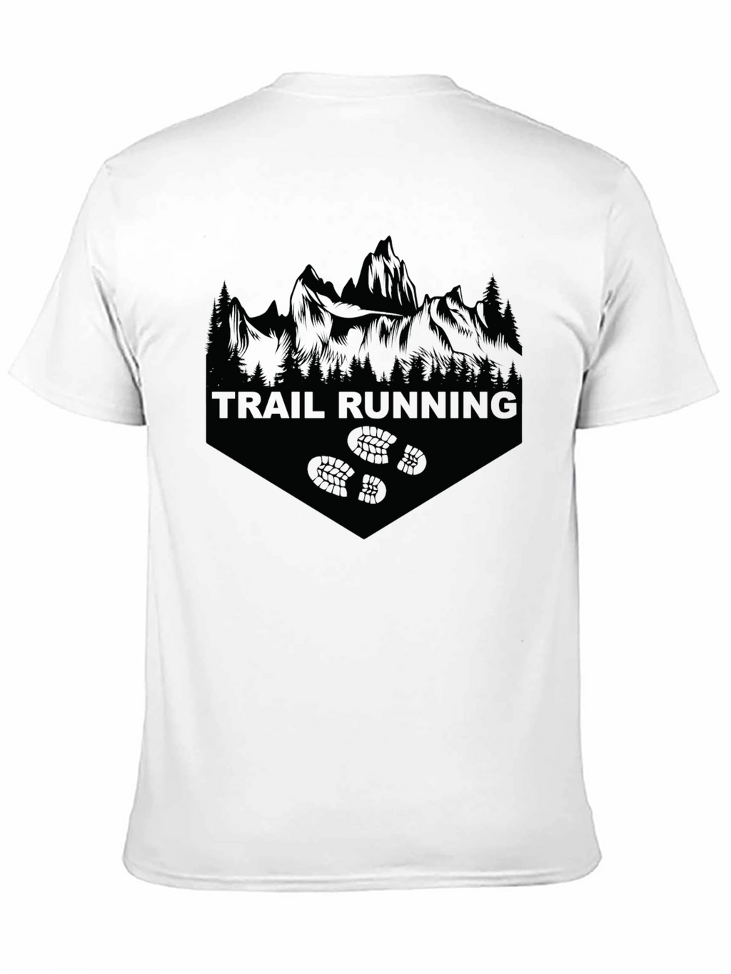 Trail Running Black T-Shirt | Mountain Graphic Tee