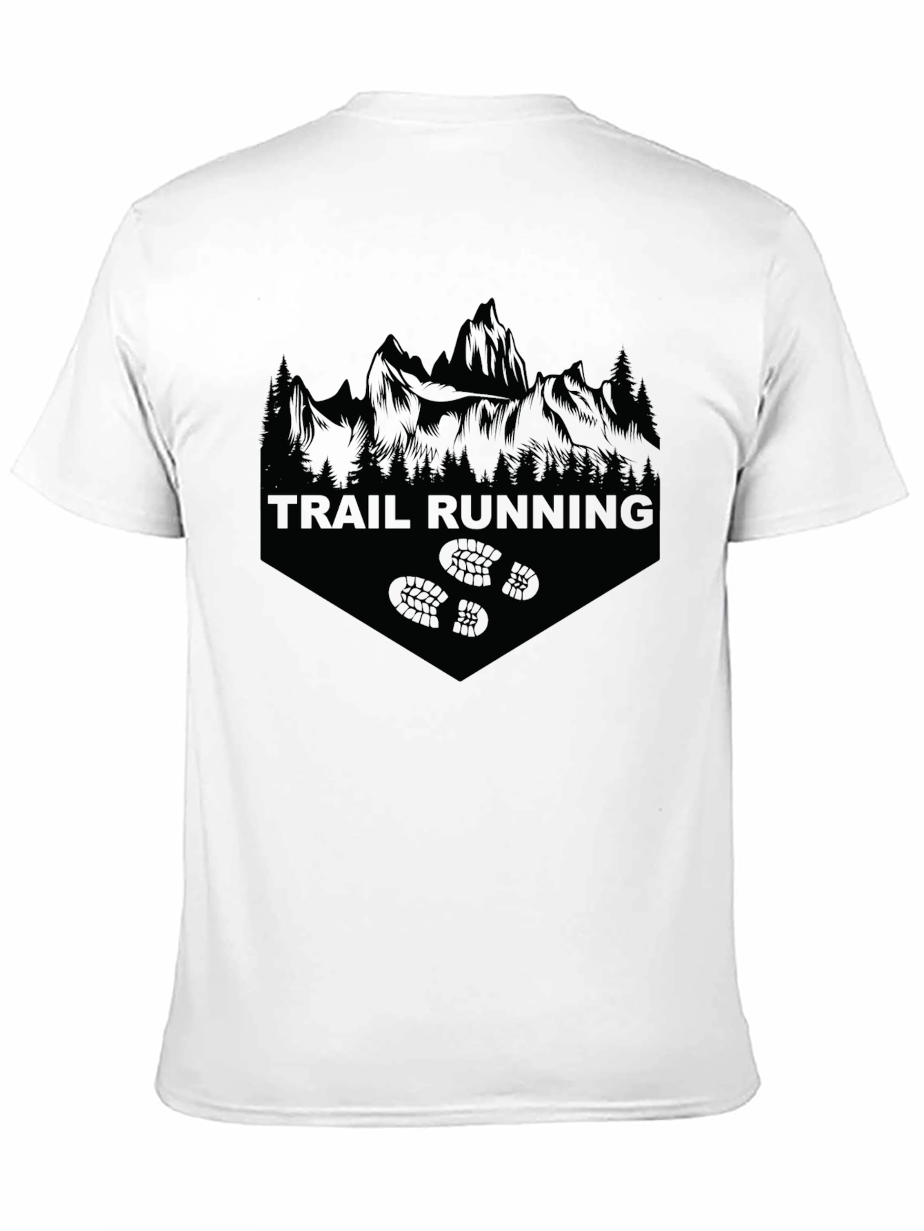 Trail Running Black T-Shirt | Mountain Graphic Tee