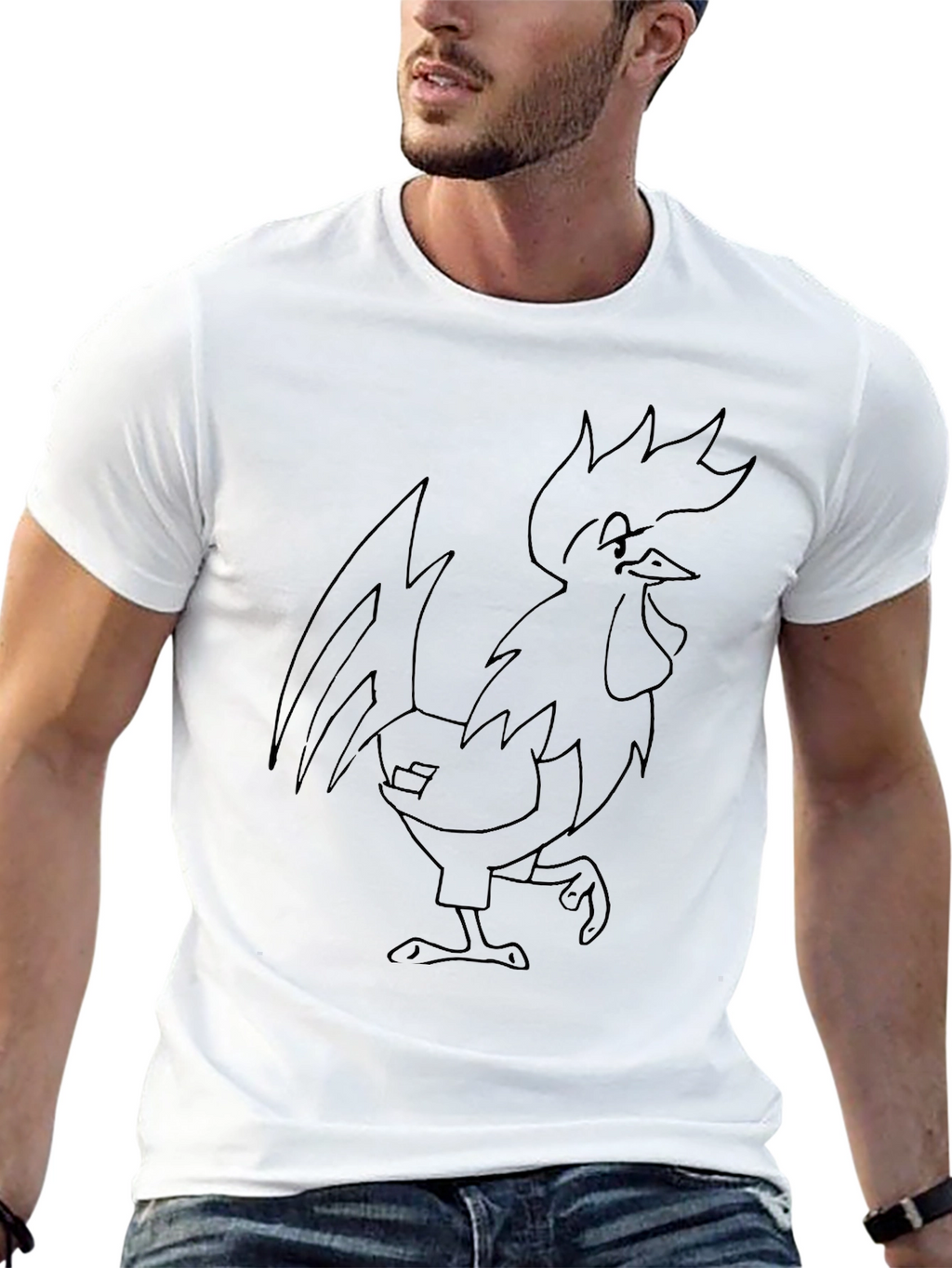 Rooster Graphic Black T-Shirt