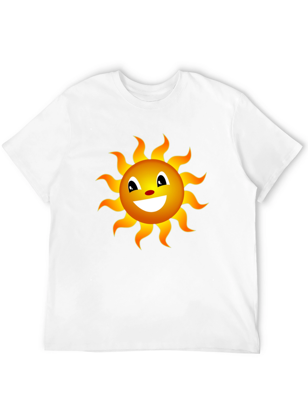 Smiling Sun Graphic Tee - Black Cotton Blend Shirt