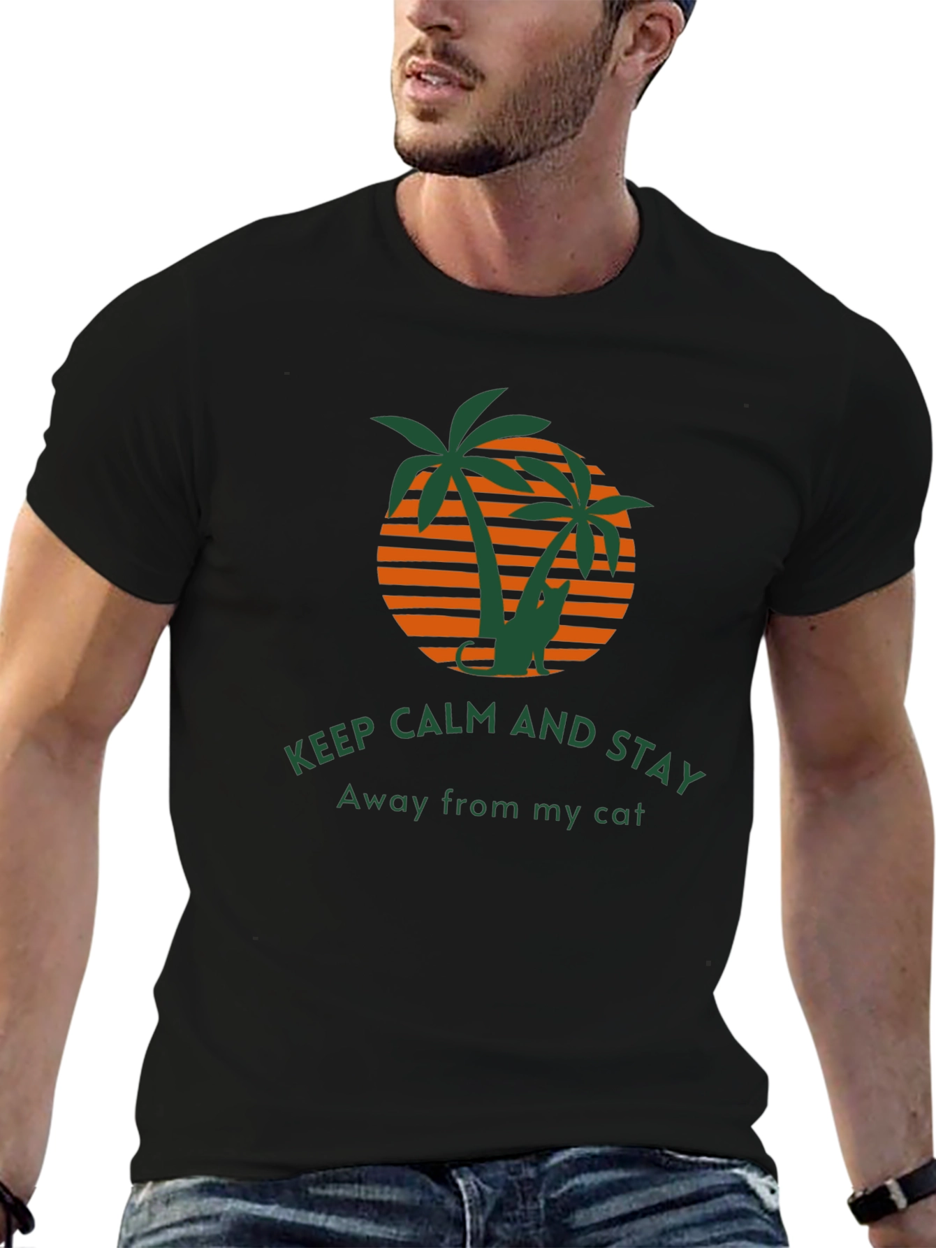 Keep Calm Away From My Cat Graphic Tee